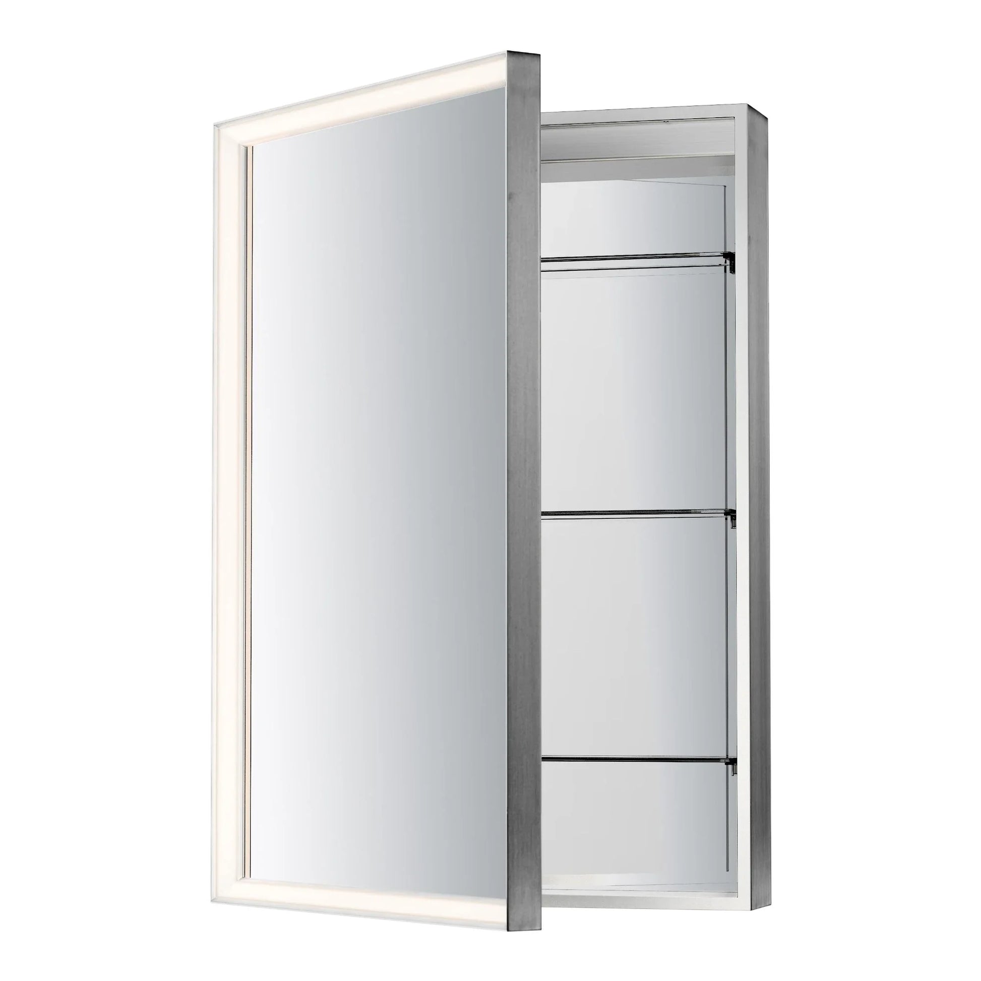 ET2 Lighting - Bevel 24" x 36" Medicine Cabinet LED Mirror, Brushed Black Finish | Bees Lighting