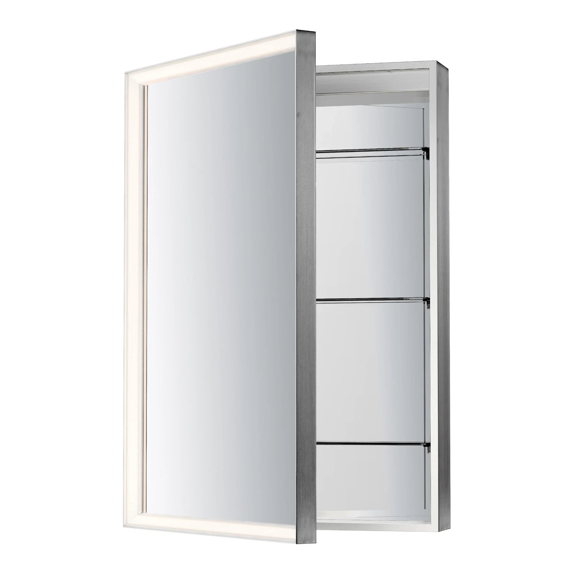 ET2 Lighting - Bevel 24" x 36" Medicine Cabinet LED Mirror, Brushed Black Finish | Bees Lighting