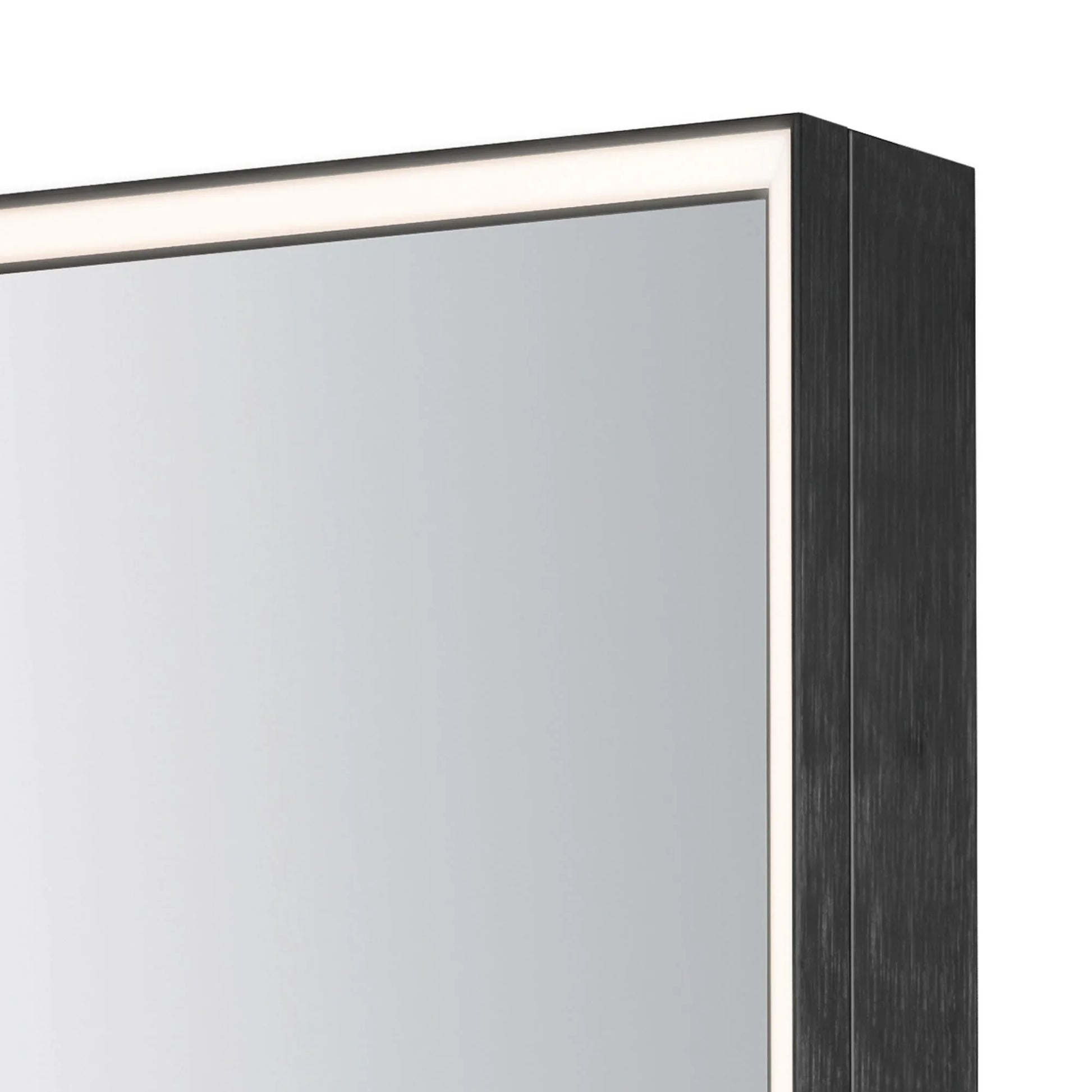 ET2 Lighting - Bevel 24" x 36" Medicine Cabinet LED Mirror, Brushed Black Finish | Bees Lighting