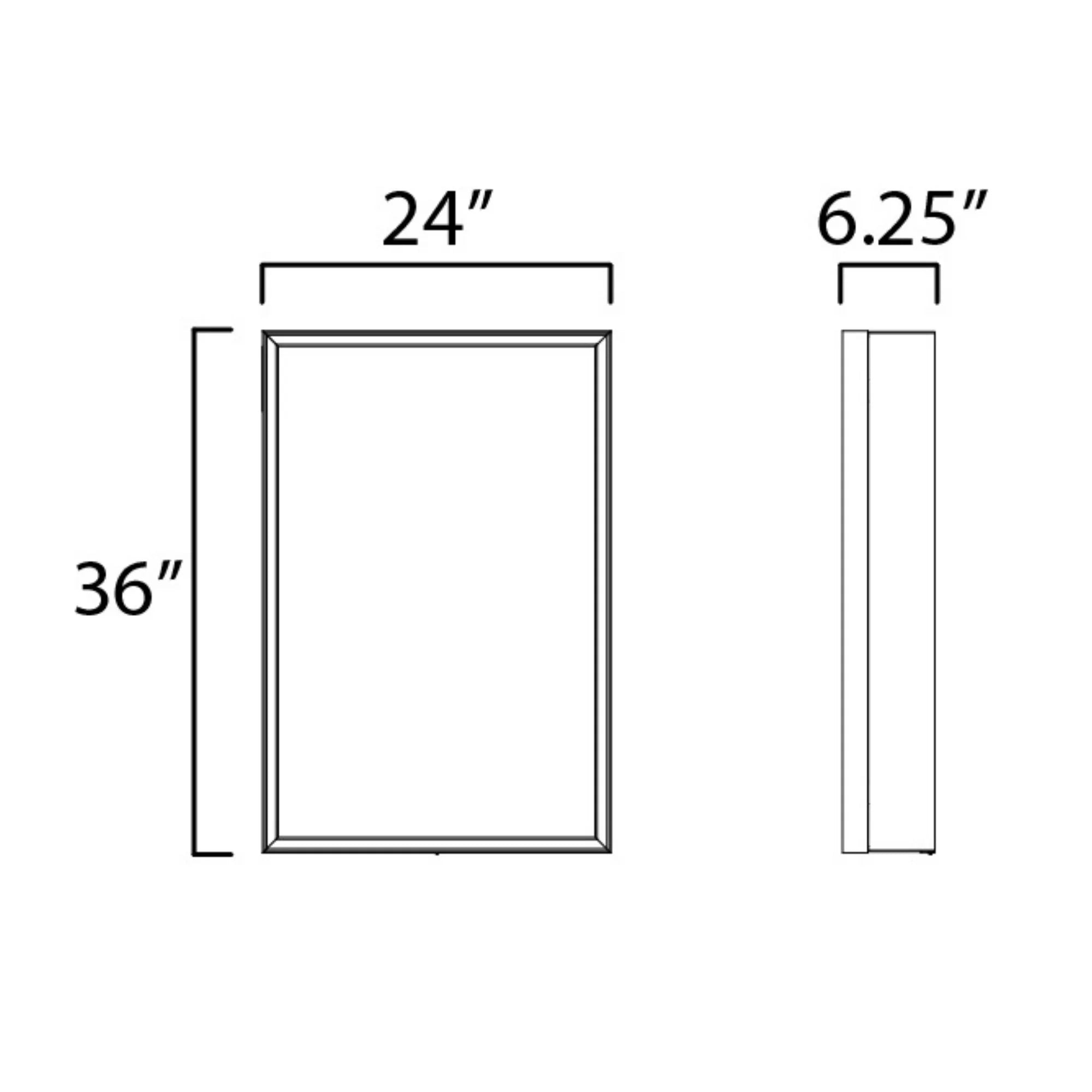 ET2 Lighting - Bevel 24" x 36" Medicine Cabinet LED Mirror, Brushed Black Finish | Bees Lighting