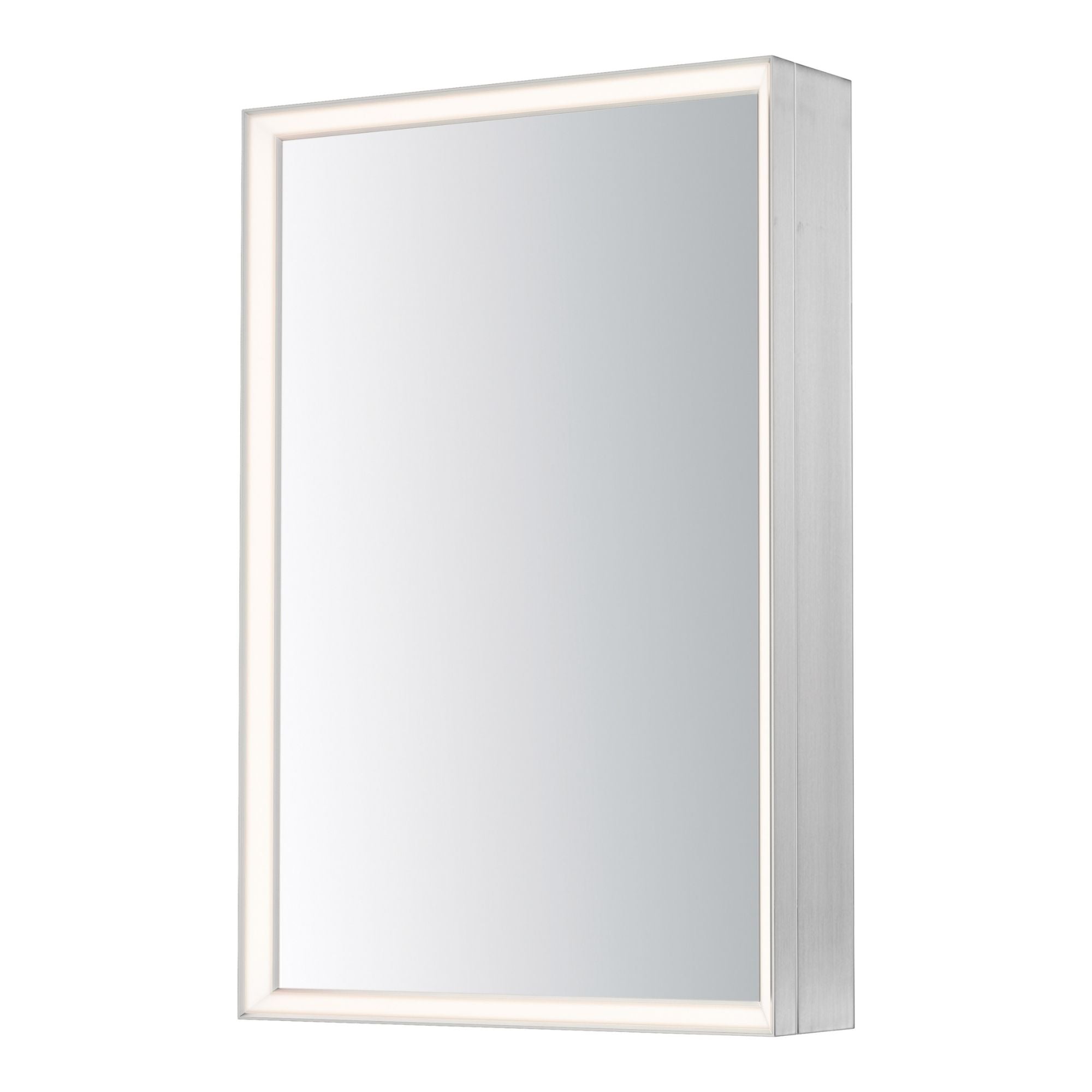 Bevel 24" x 36" Medicine Cabinet LED Mirror, Satin Nickel Finish