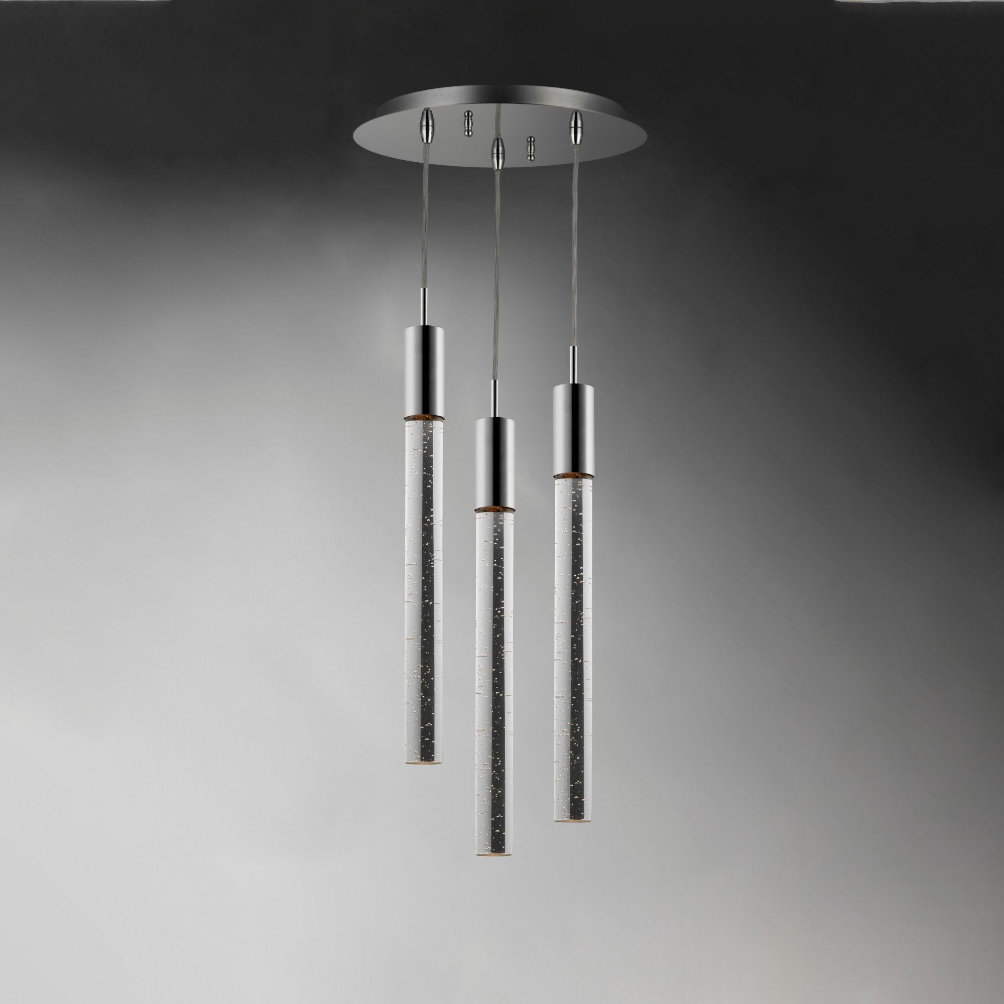 Big Fizz 13" 3-Light LED Pendant, Polished Chrome Finish
