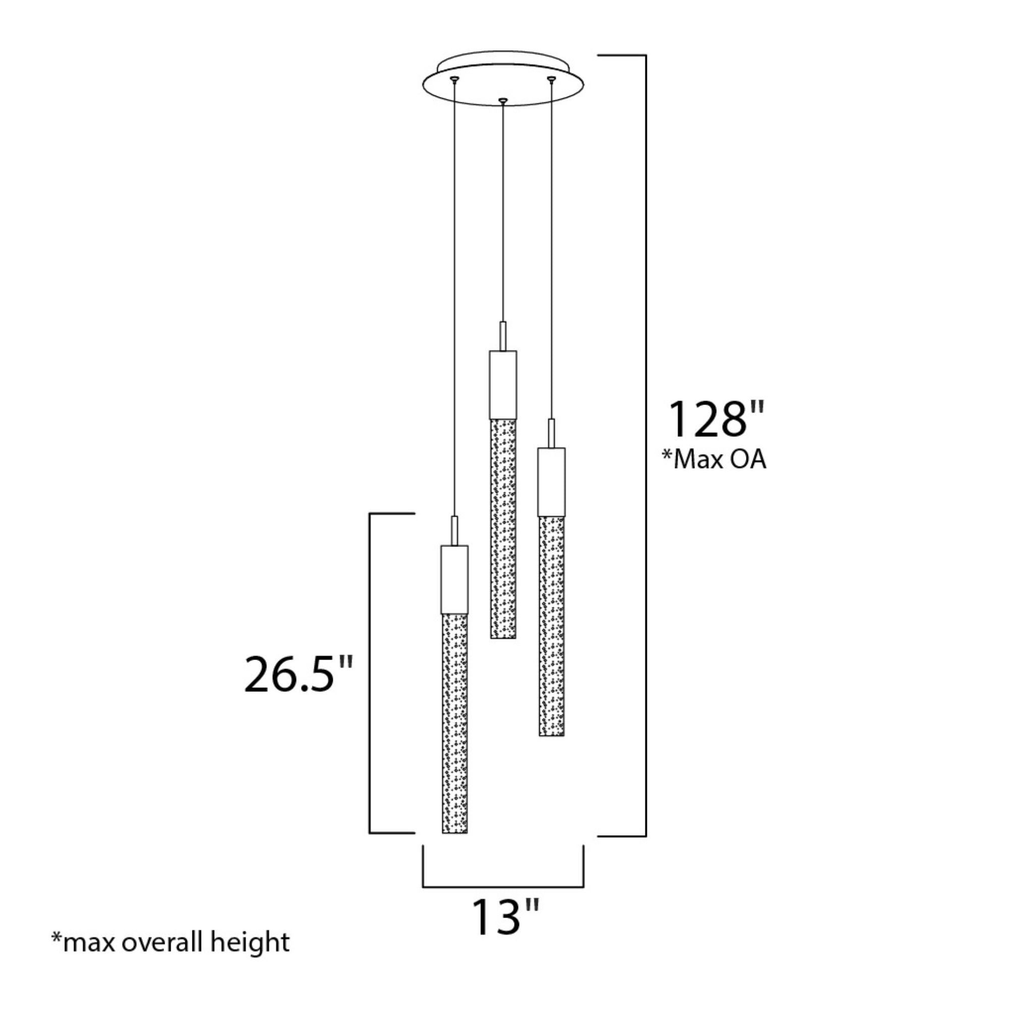 Big Fizz 13" 3-Light LED Pendant, Polished Chrome Finish