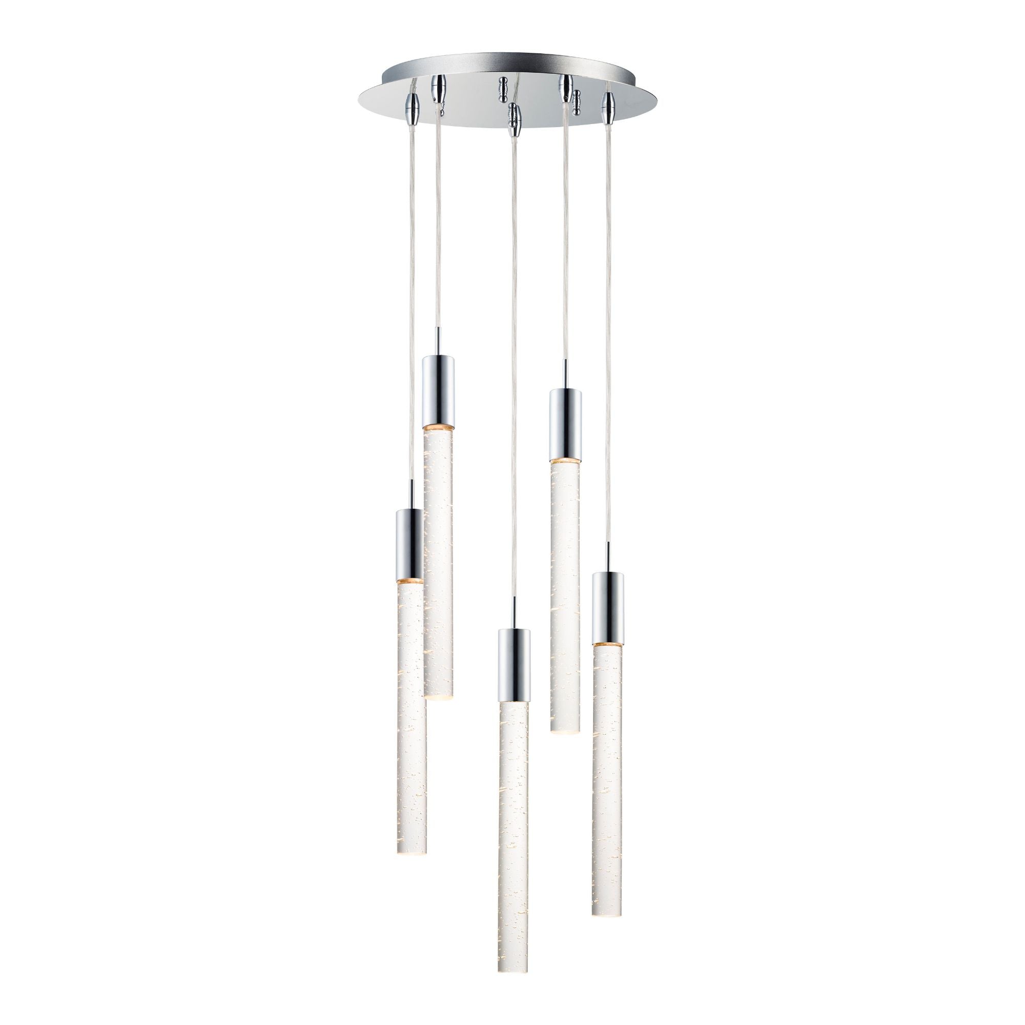 Big Fizz 13" 5-Light LED Pendant, Polished Chrome Finish