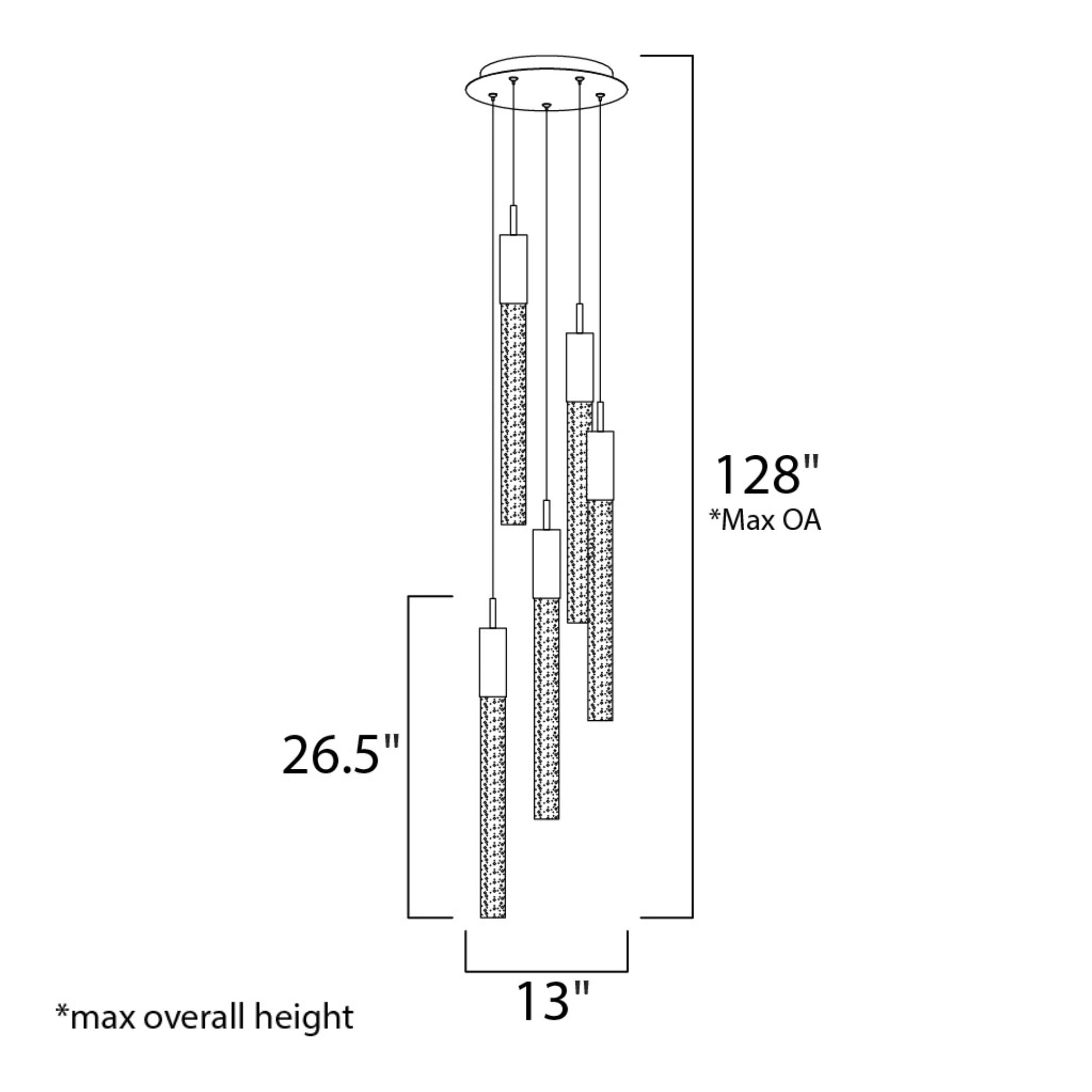 Big Fizz 13" 5-Light LED Pendant, Polished Chrome Finish