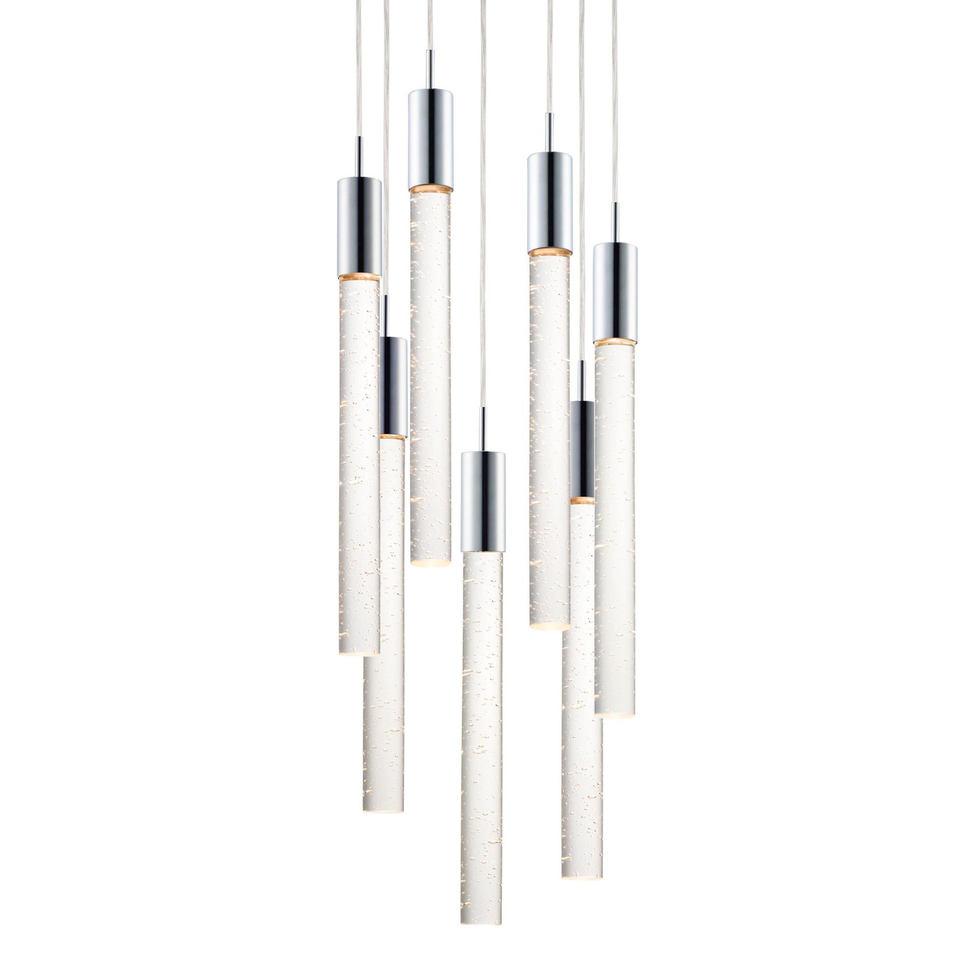 Big Fizz 16" 7-Light LED Pendant, Polished Chrome Finish