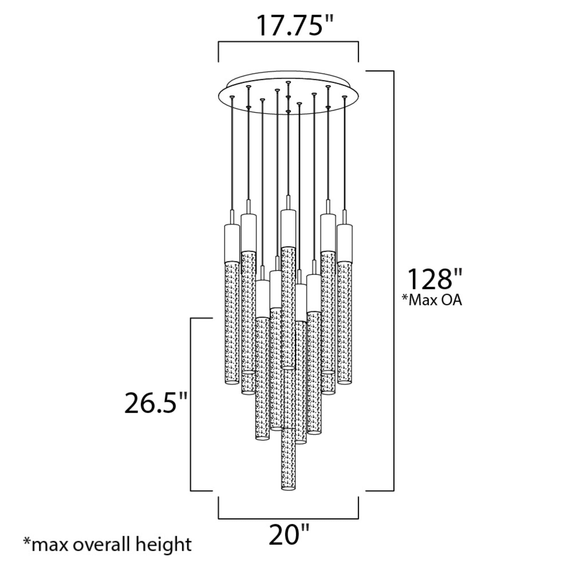 Big Fizz 20" 13-Light LED Pendant, Polished Chrome Finish
