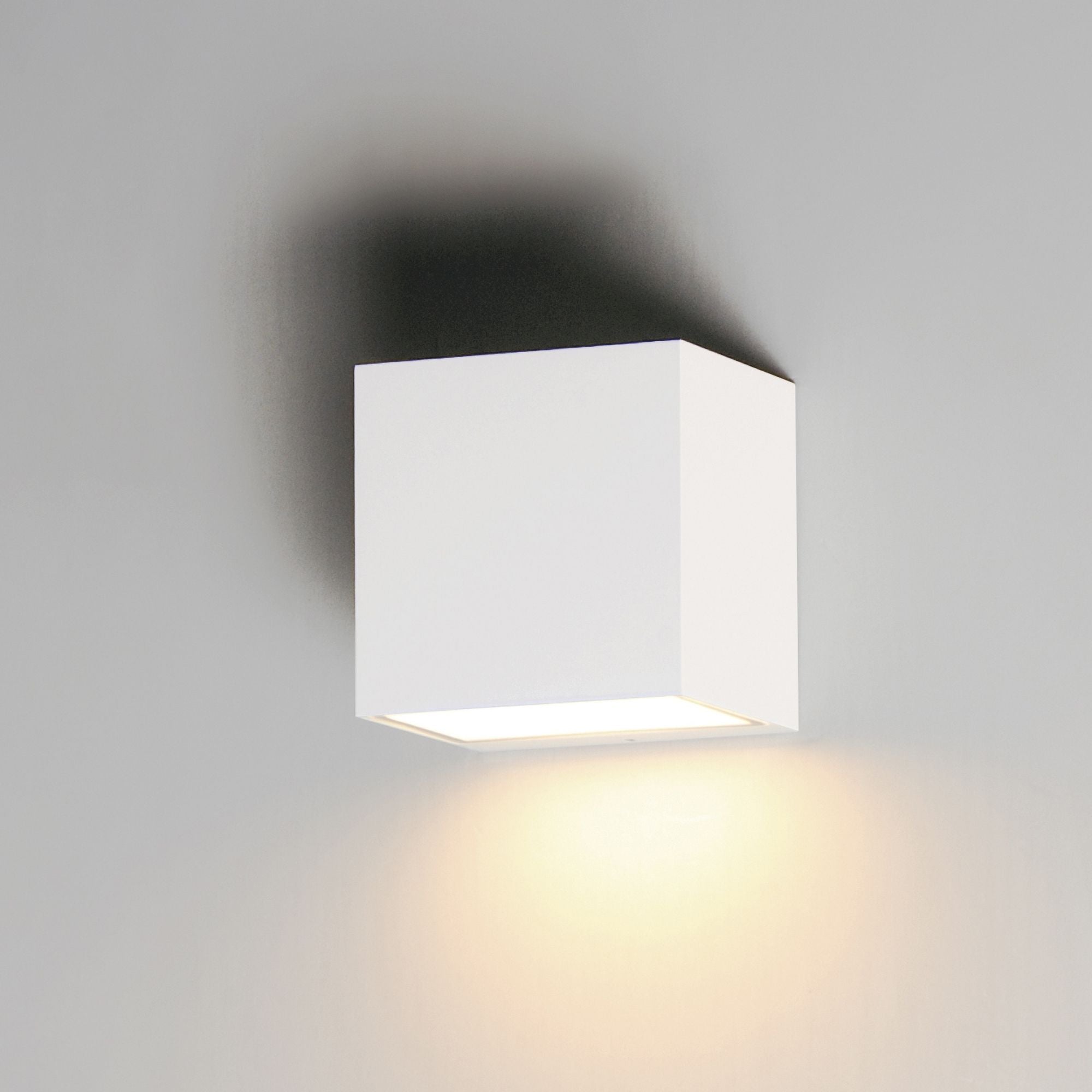 Blok 5" LED Outdoor Wall Sconce, White Finish