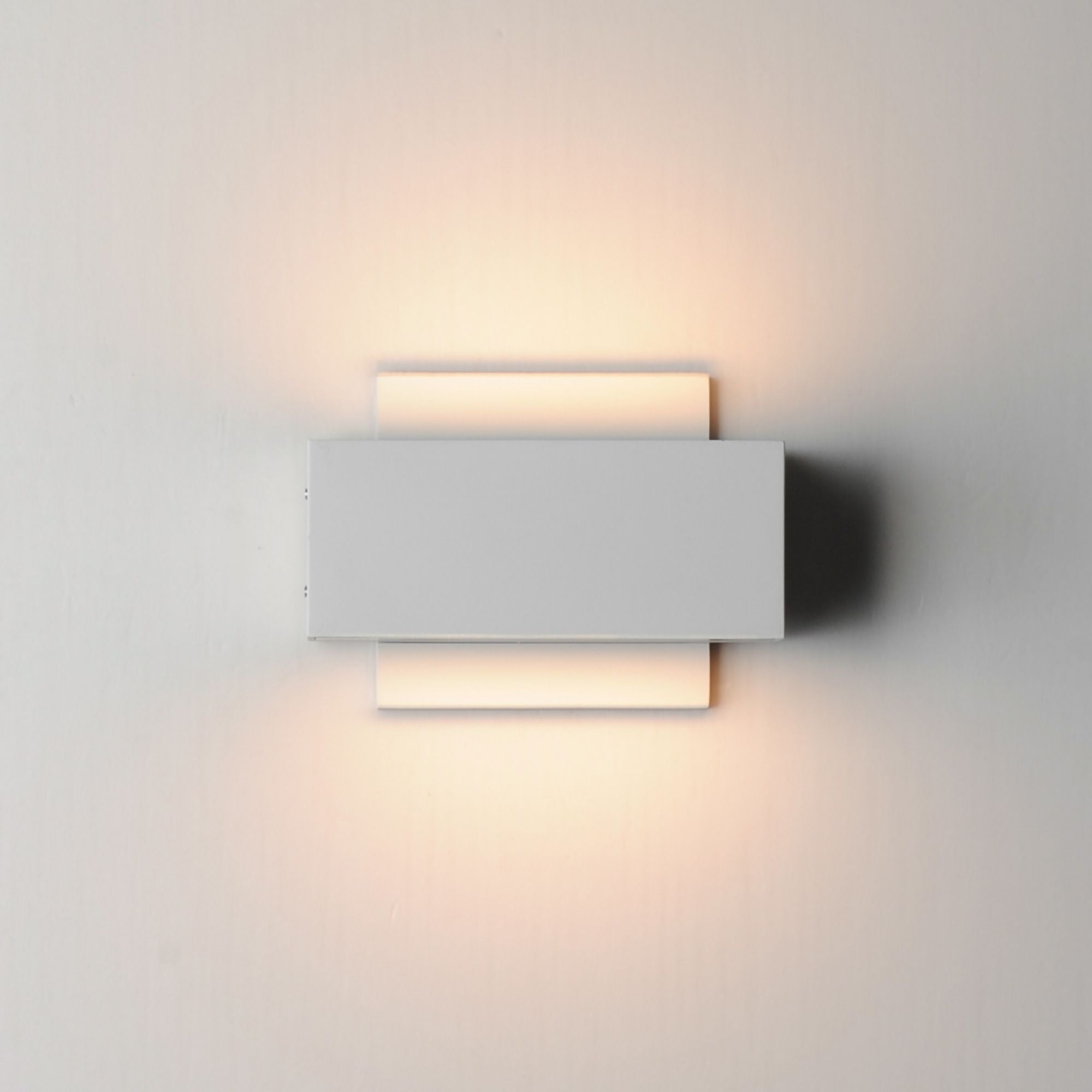 Blok 7" LED Outdoor Wall Sconce, White Finish