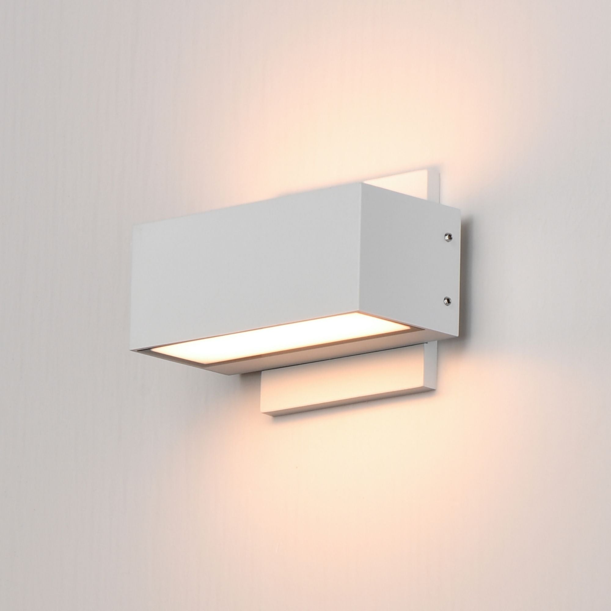 Blok 7" LED Outdoor Wall Sconce, White Finish