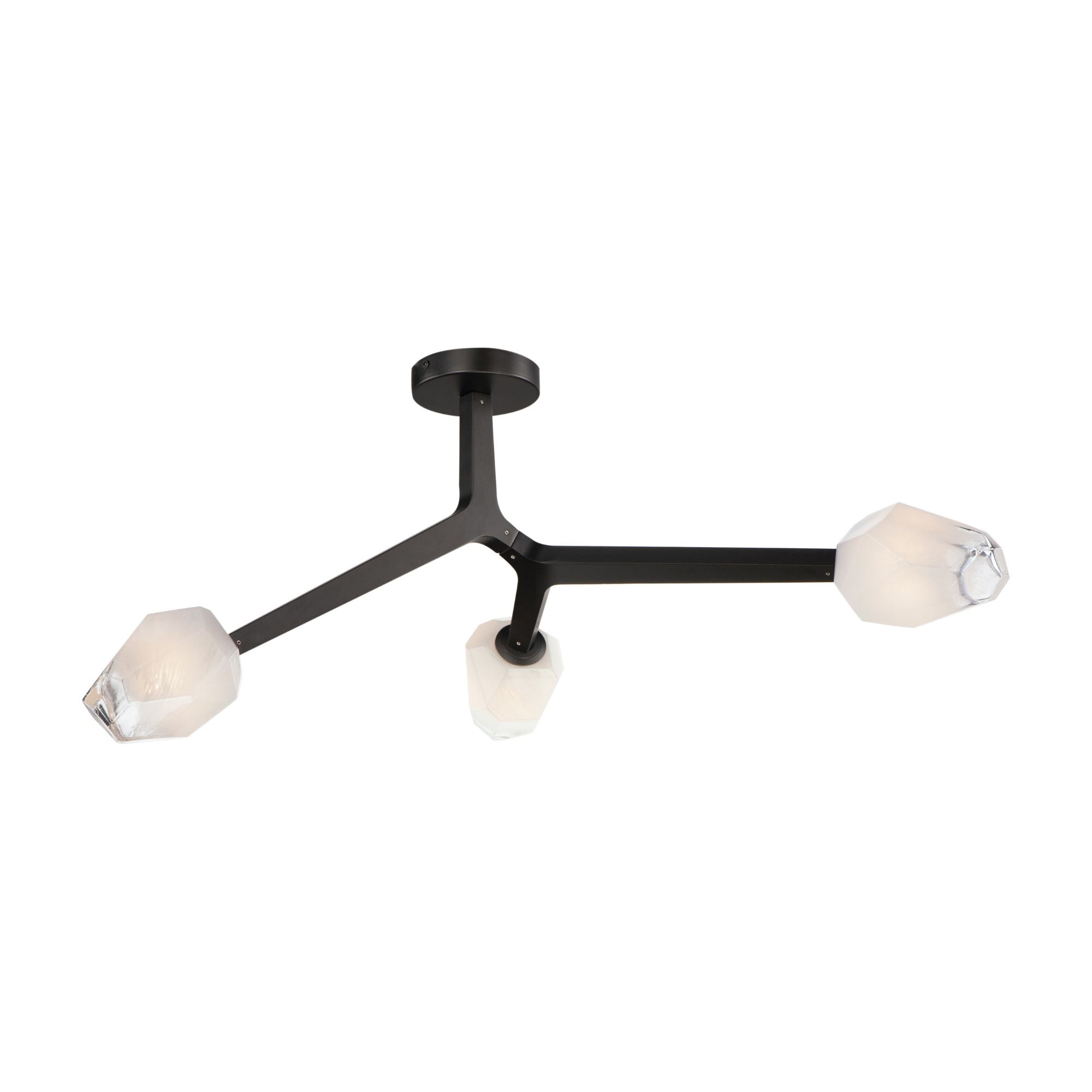Blossom 27" 3-Light LED Semi-Flush Mount, Black Finish