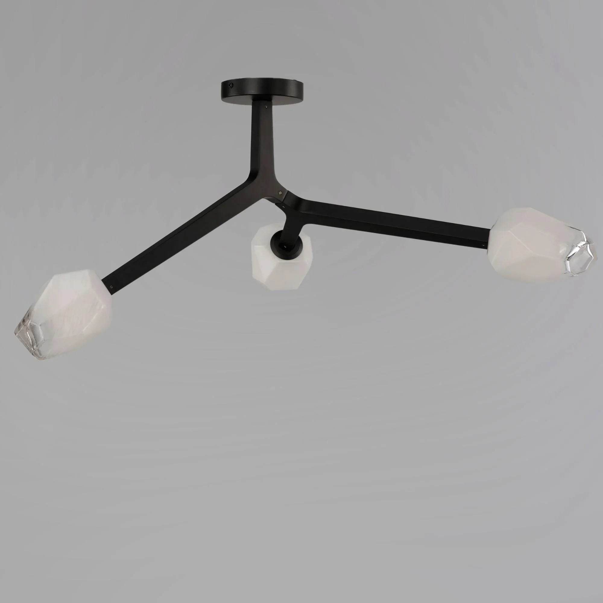 ET2 Lighting - Blossom 27" 3-Light LED Semi-Flush Mount, Black Finish | Bees Lighting