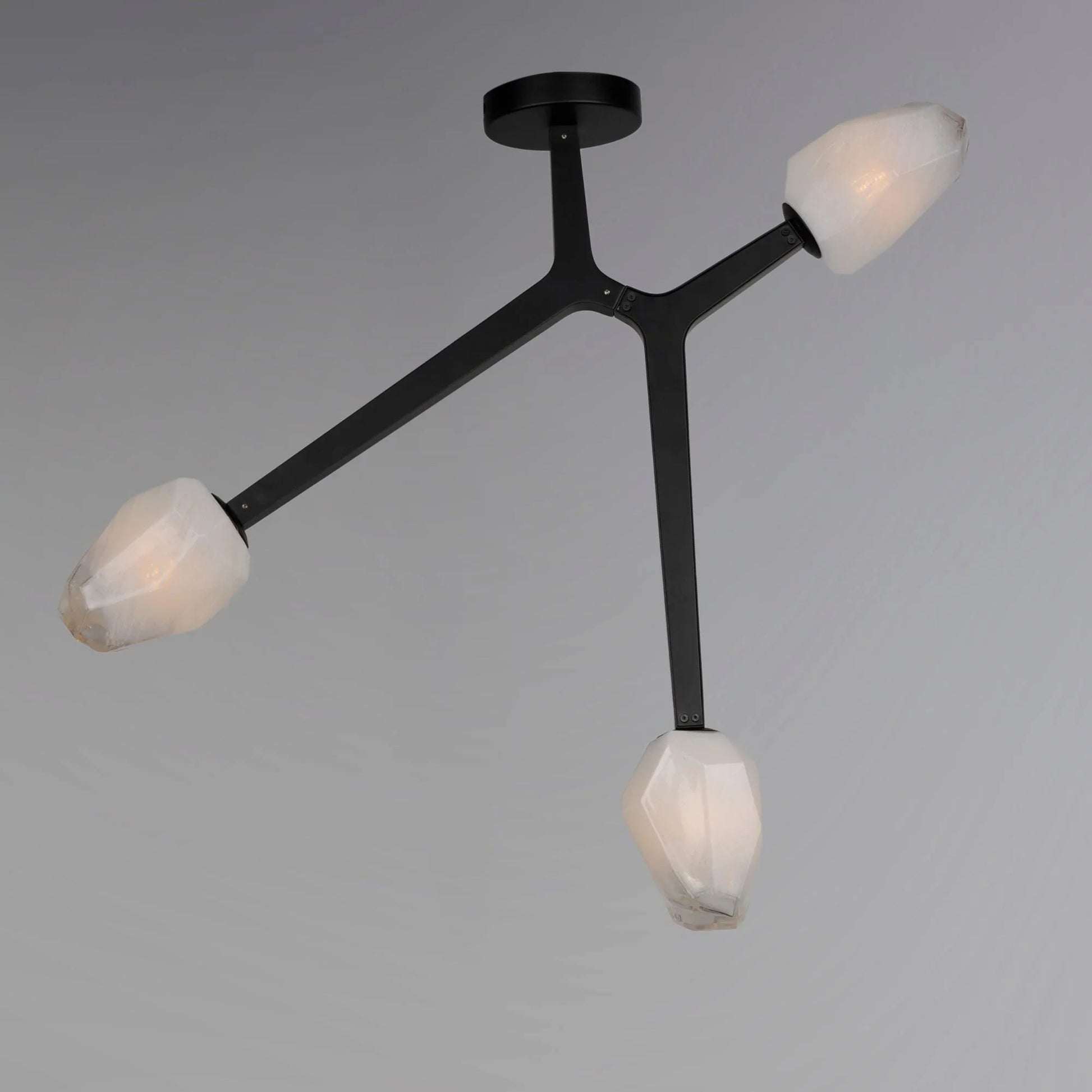 ET2 Lighting - Blossom 27" 3-Light LED Semi-Flush Mount, Black Finish | Bees Lighting