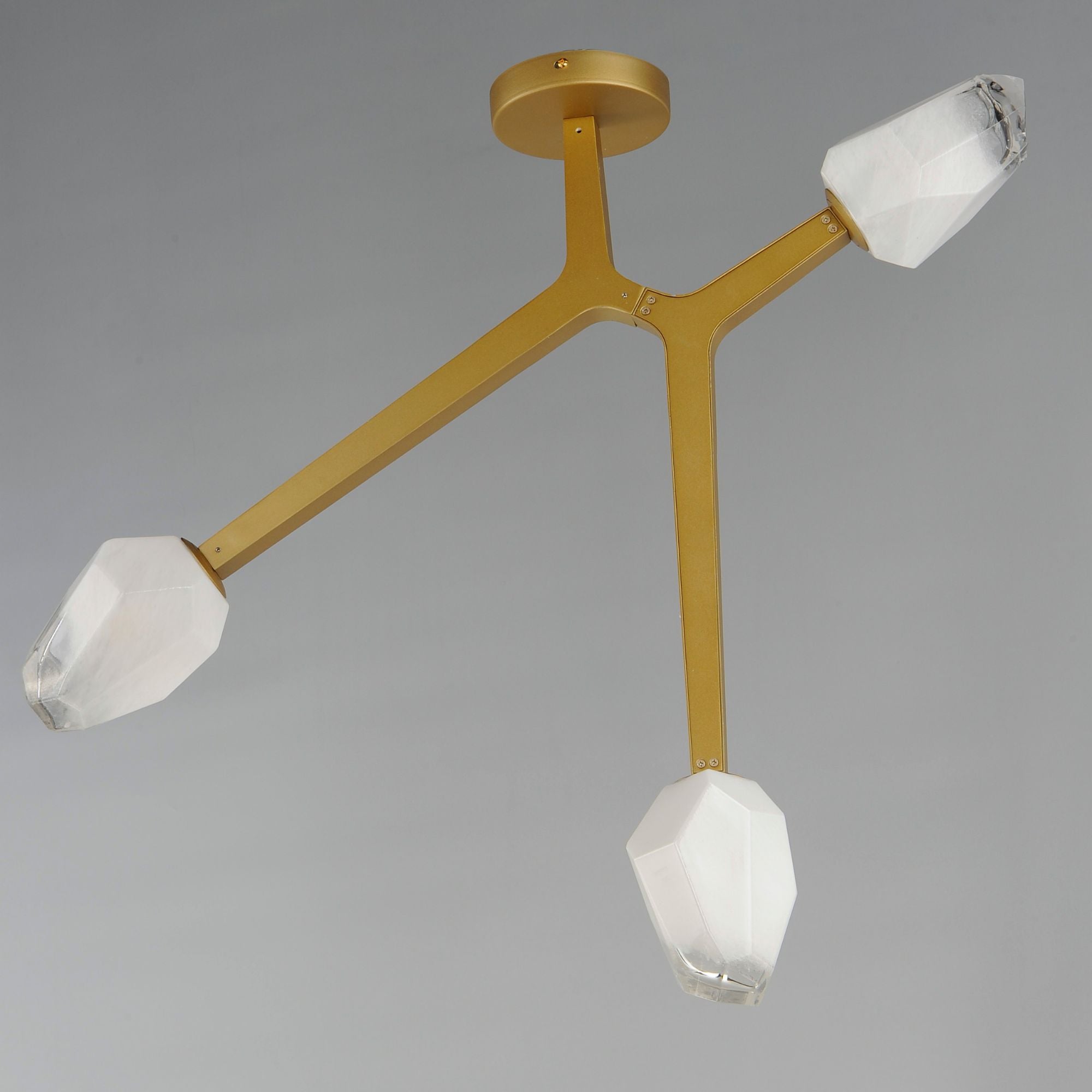 Blossom 27" 3-Light LED Semi-Flush Mount, Natural Aged Brass Finish