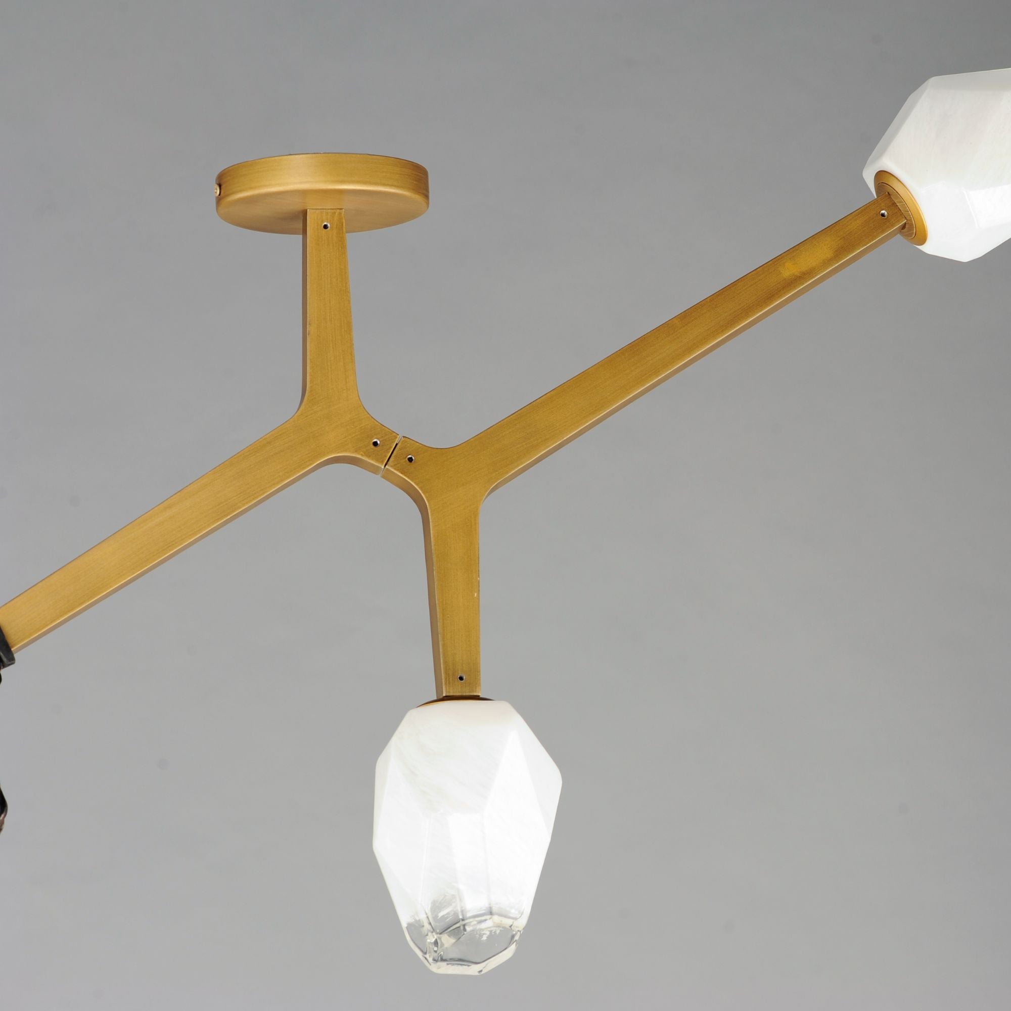 Blossom 27" 3-Light LED Semi-Flush Mount, Natural Aged Brass Finish