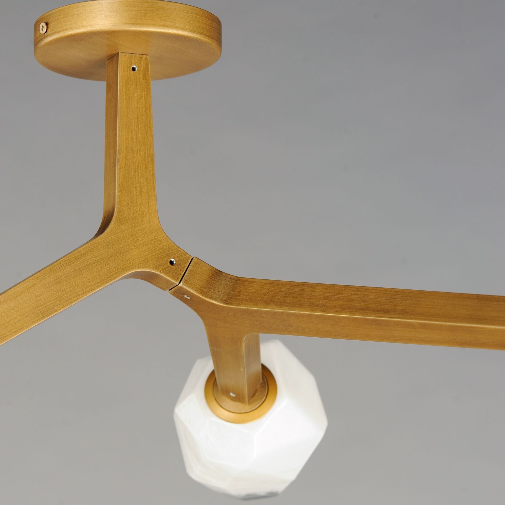 Blossom 27" 3-Light LED Semi-Flush Mount, Natural Aged Brass Finish