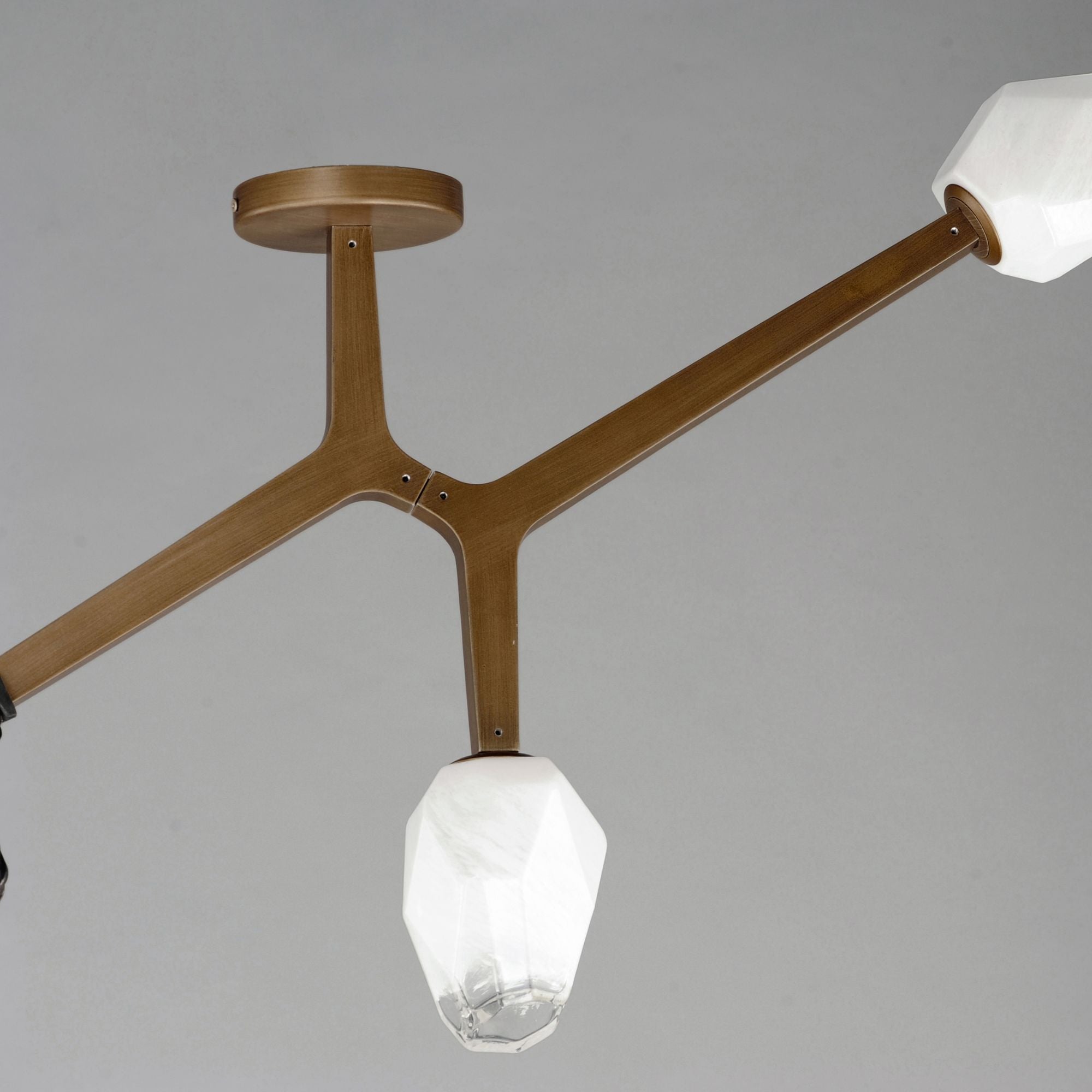 Blossom 27" 3-Light LED Semi-Flush Mount, Natural Aged Brass Finish