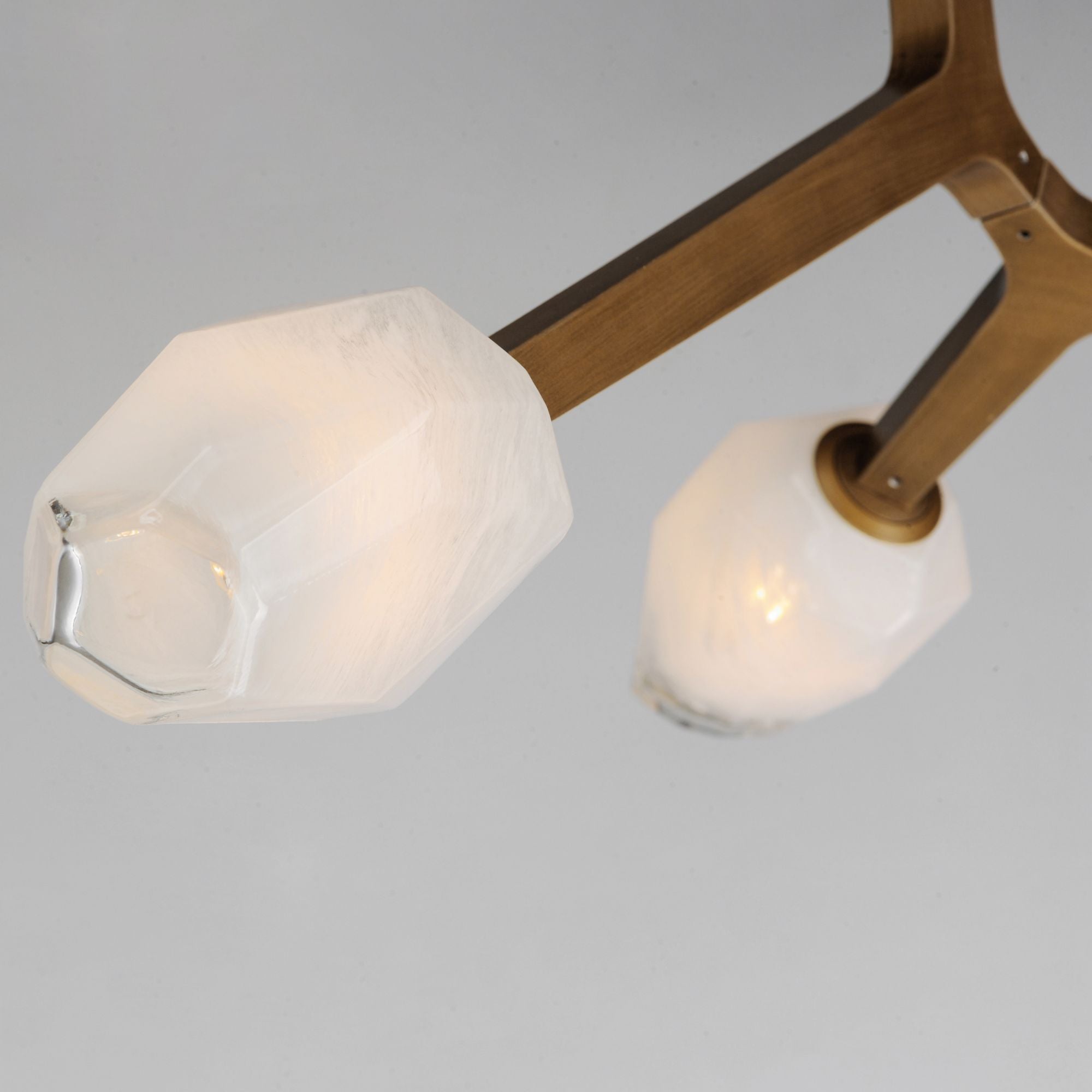 Blossom 27" 3-Light LED Semi-Flush Mount, Natural Aged Brass Finish