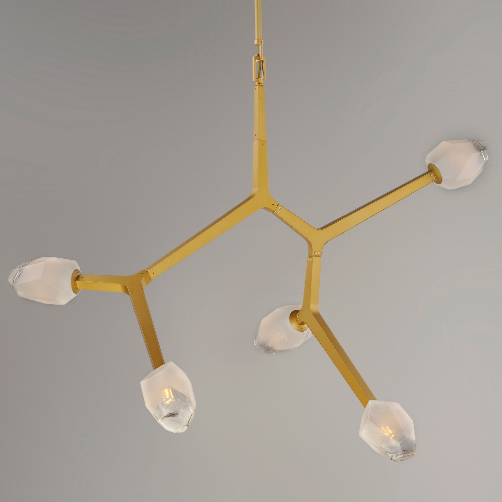 Blossom 36" 5-Light LED Pendant, Natural Aged Brass Finish