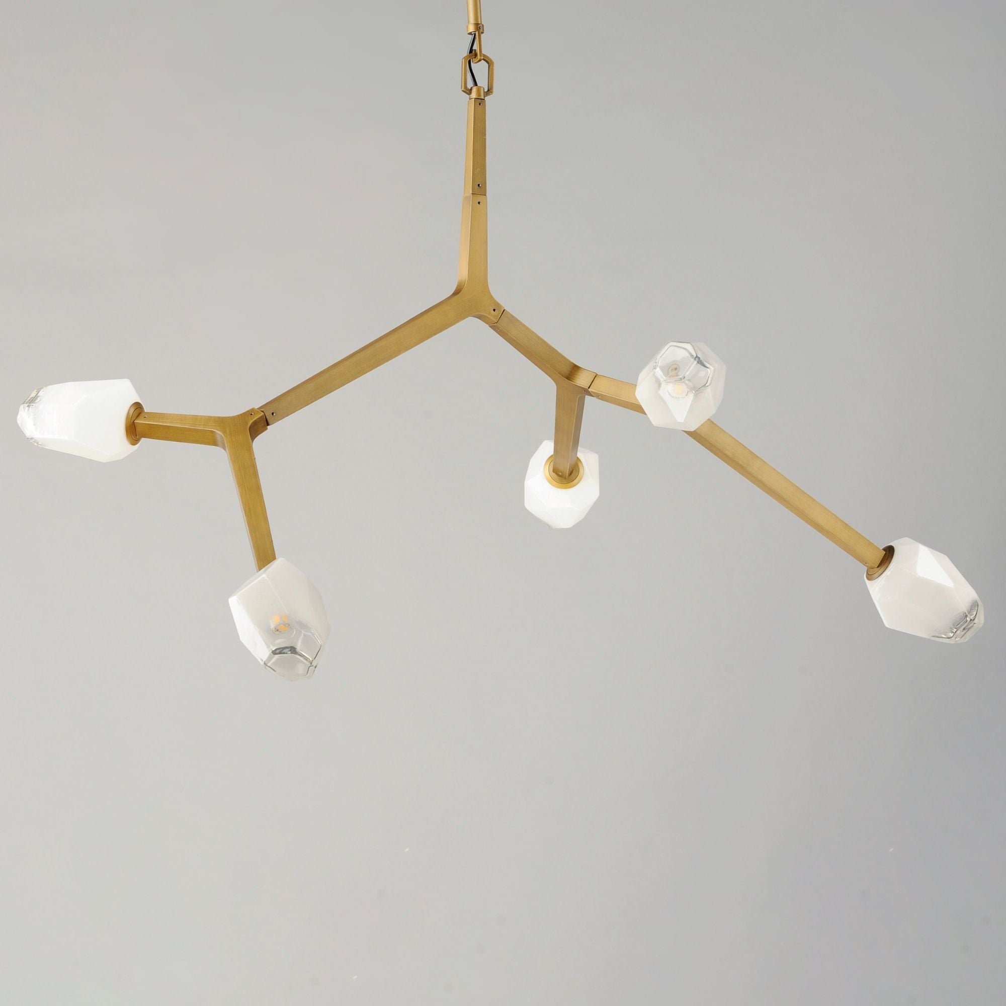 Blossom 36" 5-Light LED Pendant, Natural Aged Brass Finish