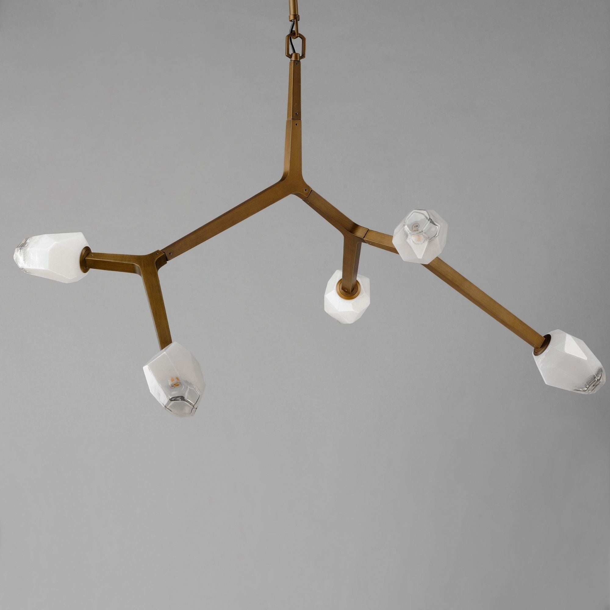 Blossom 36" 5-Light LED Pendant, Natural Aged Brass Finish