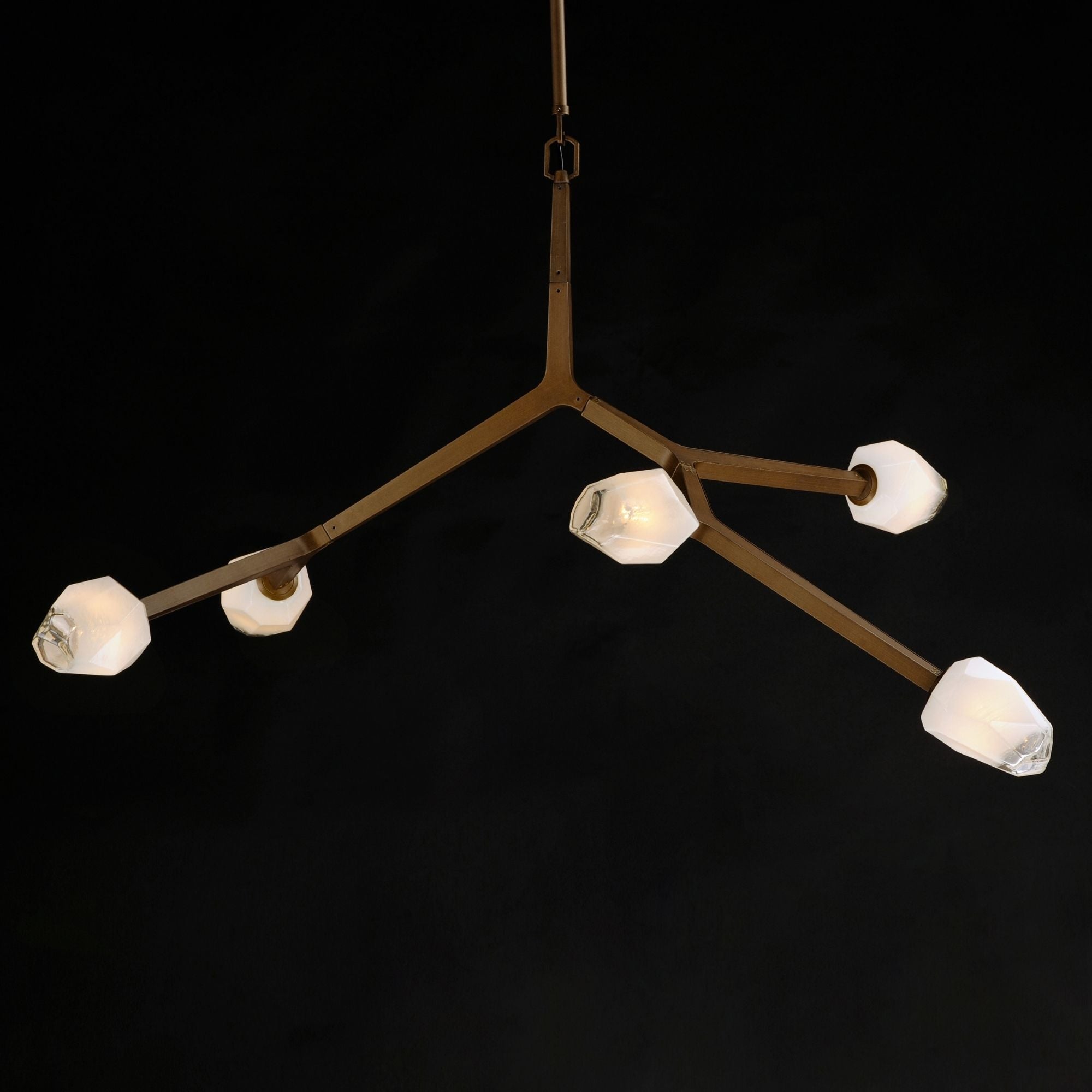 Blossom 36" 5-Light LED Pendant, Natural Aged Brass Finish