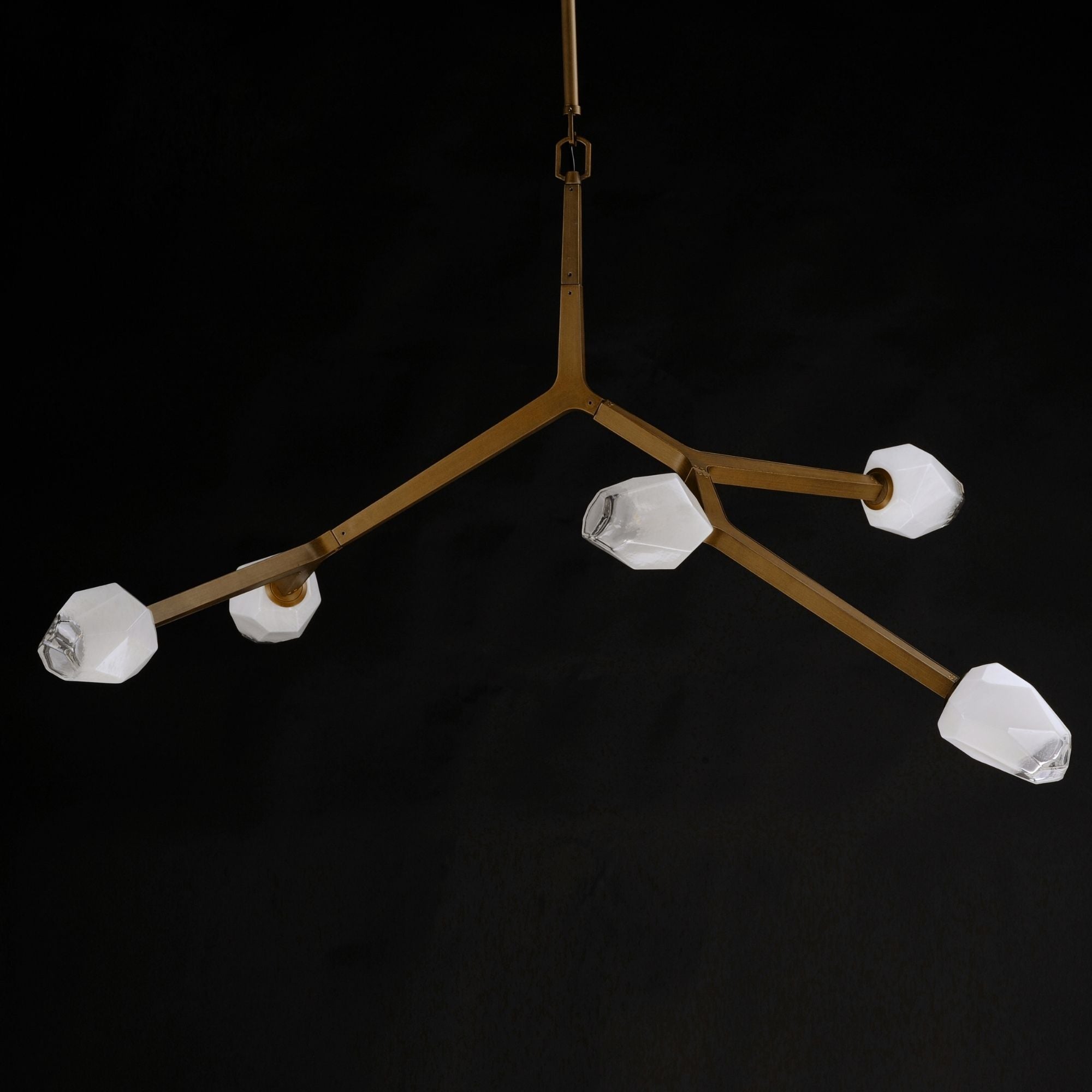 Blossom 36" 5-Light LED Pendant, Natural Aged Brass Finish