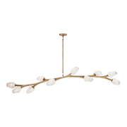 Blossom 71" 10-Light LED Linear Pendant, Natural Aged Brass Finish