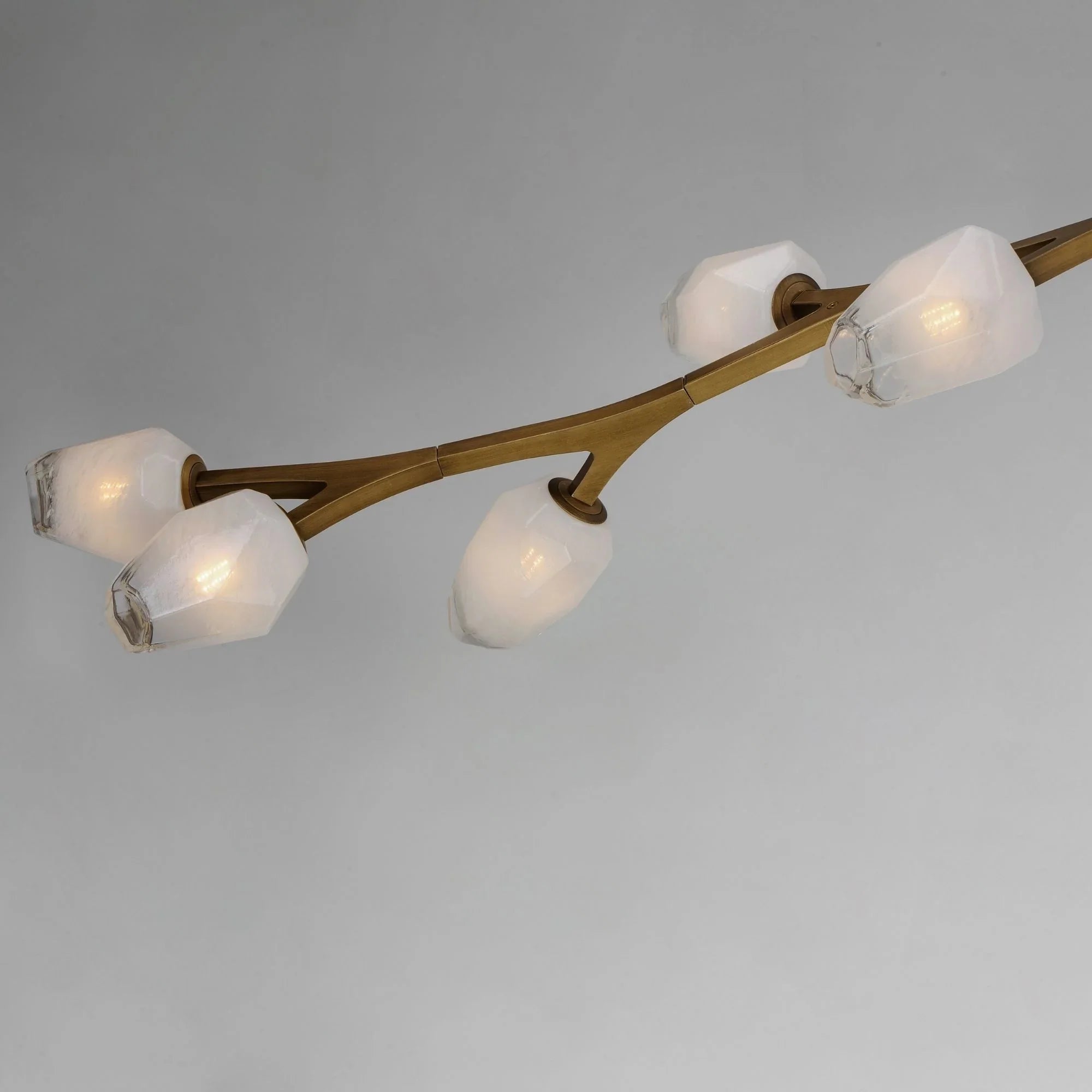 Blossom 71" 10-Light LED Linear Pendant, Natural Aged Brass Finish