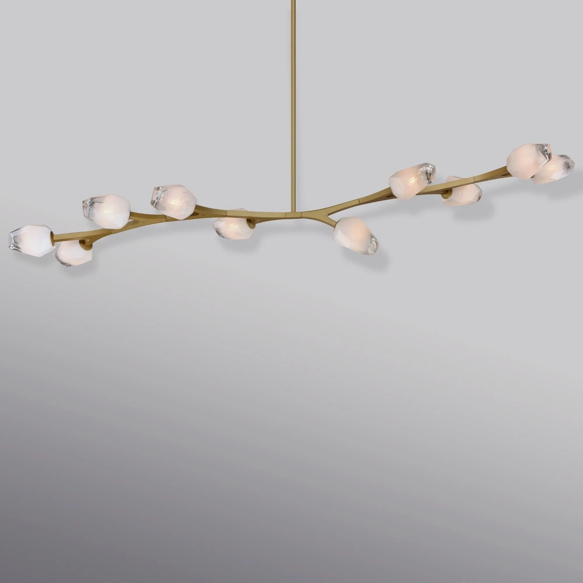 Blossom 71" 10-Light LED Linear Pendant, Natural Aged Brass Finish