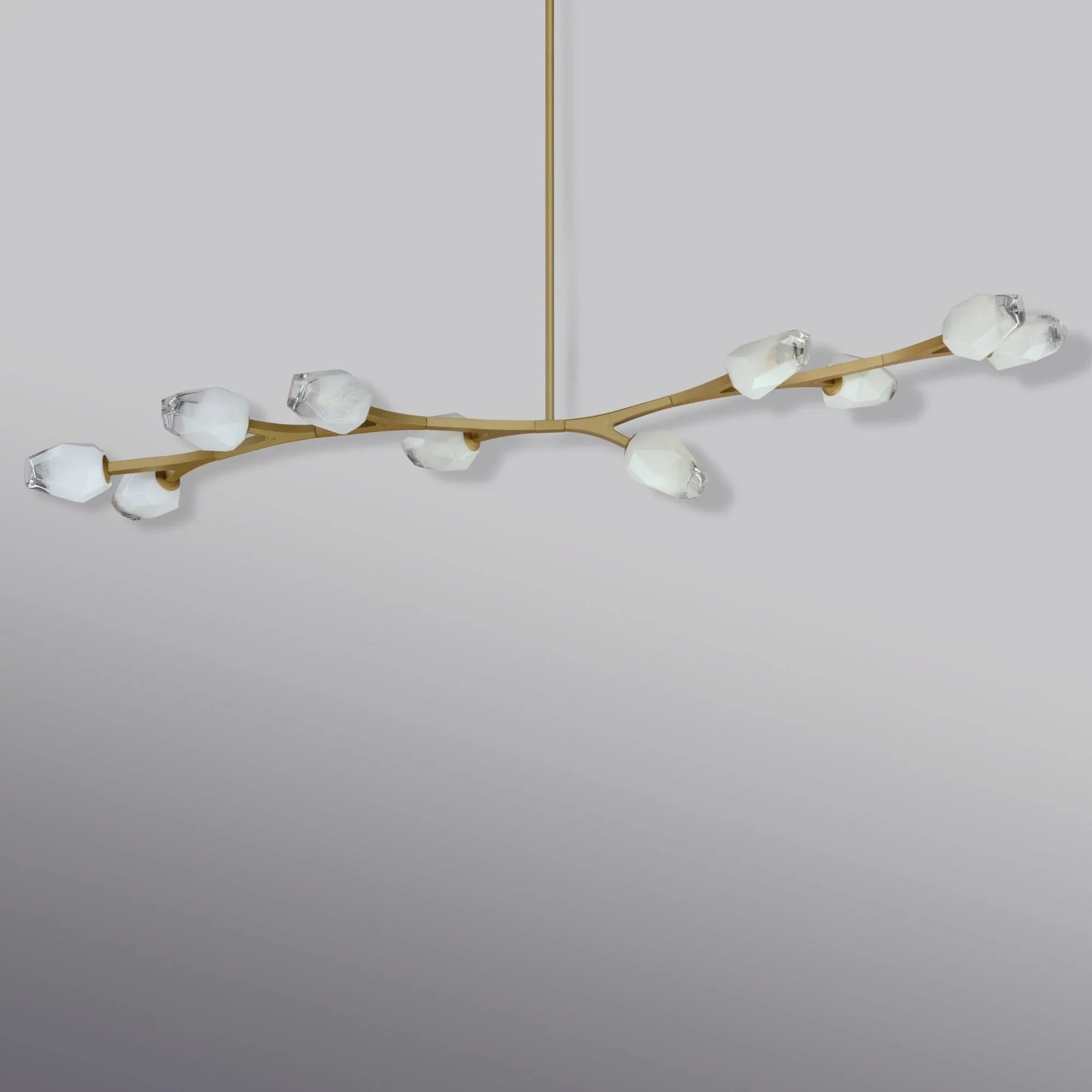 Blossom 71" 10-Light LED Linear Pendant, Natural Aged Brass Finish