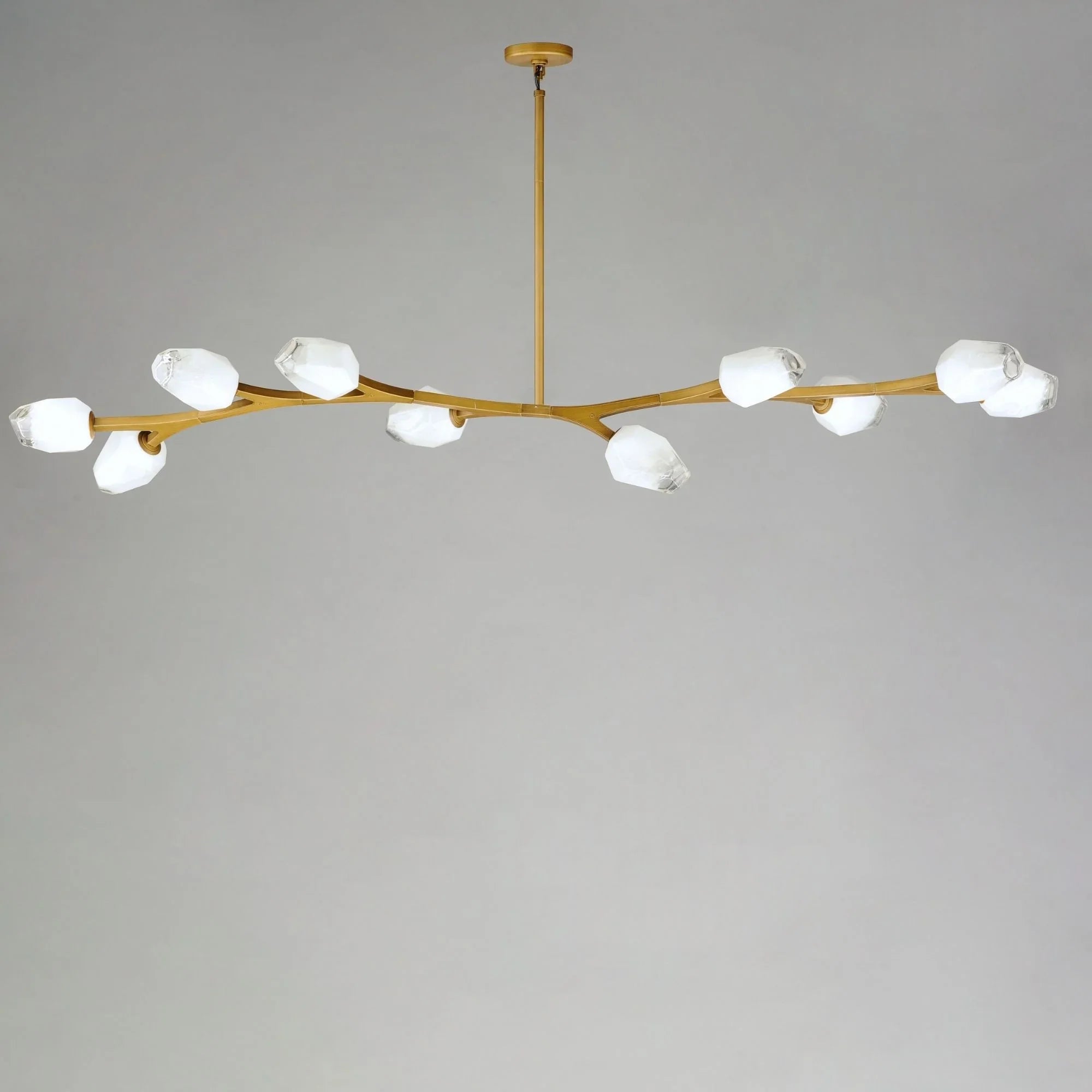 Blossom 71" 10-Light LED Linear Pendant, Natural Aged Brass Finish