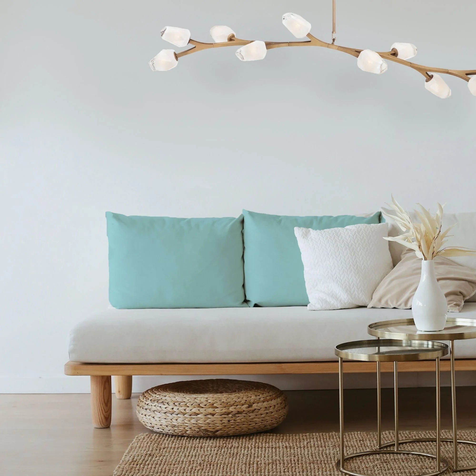 Blossom 71" 10-Light LED Linear Pendant, Natural Aged Brass Finish