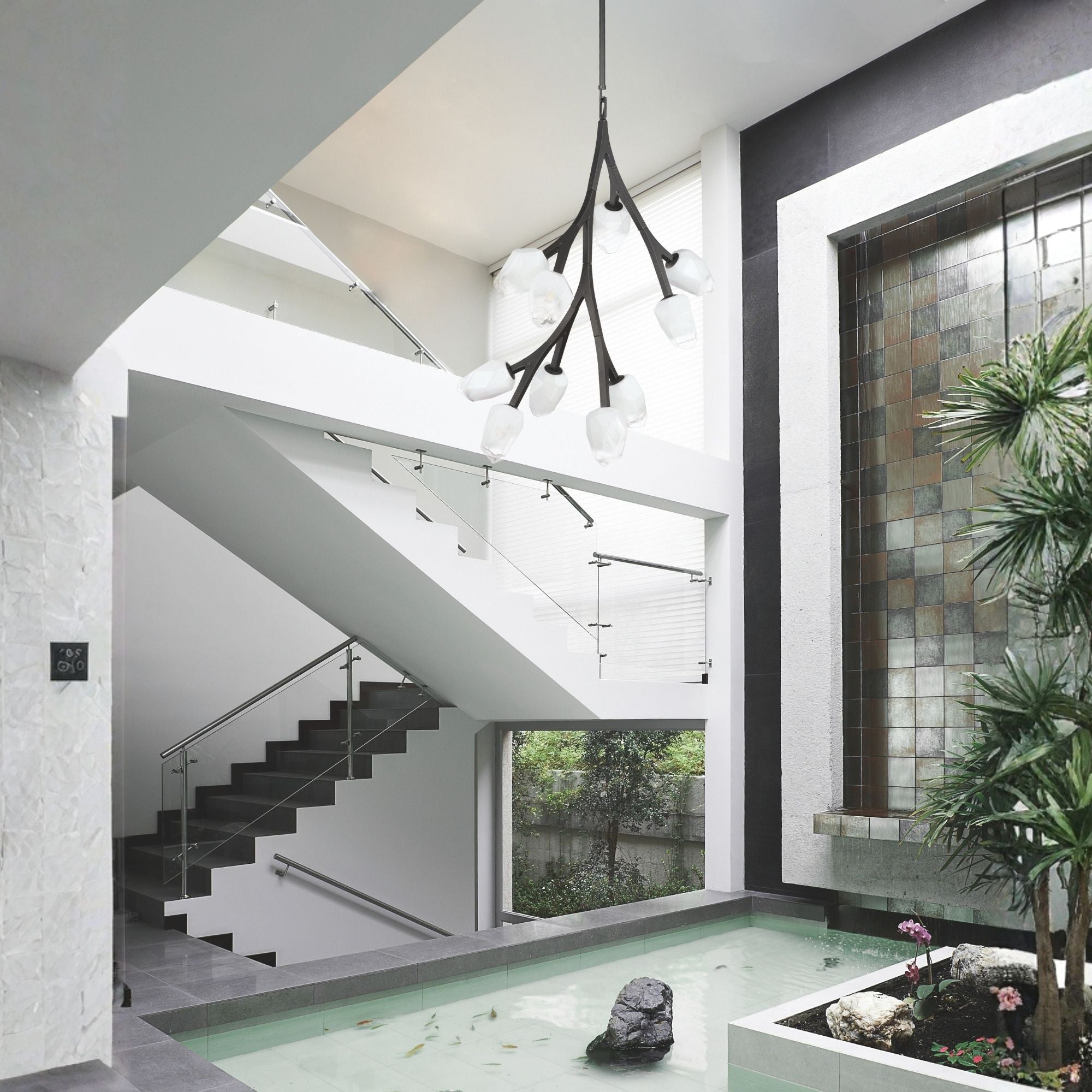 Blossom 25" 10-Light LED Pendant, Black Finish