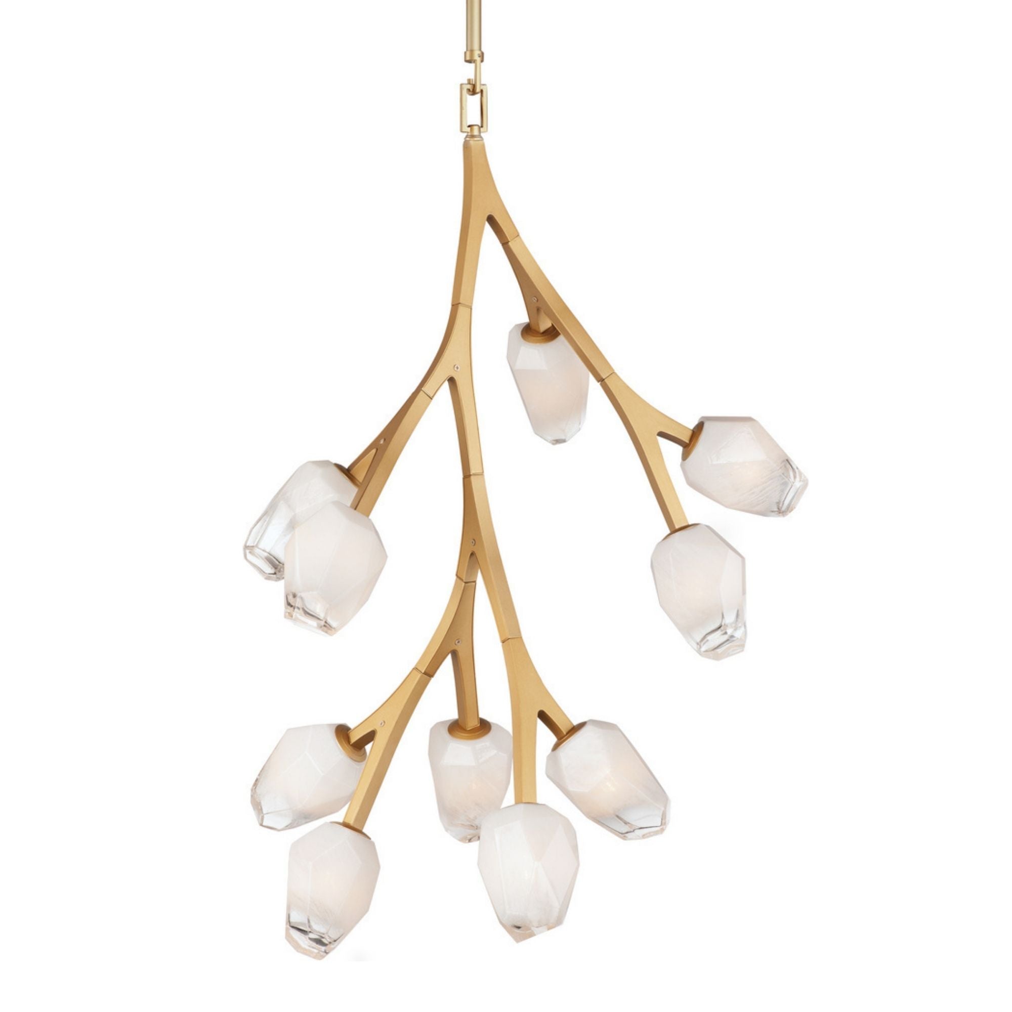 Blossom 25" 10-Light LED Pendant, Natural Aged Brass Finish