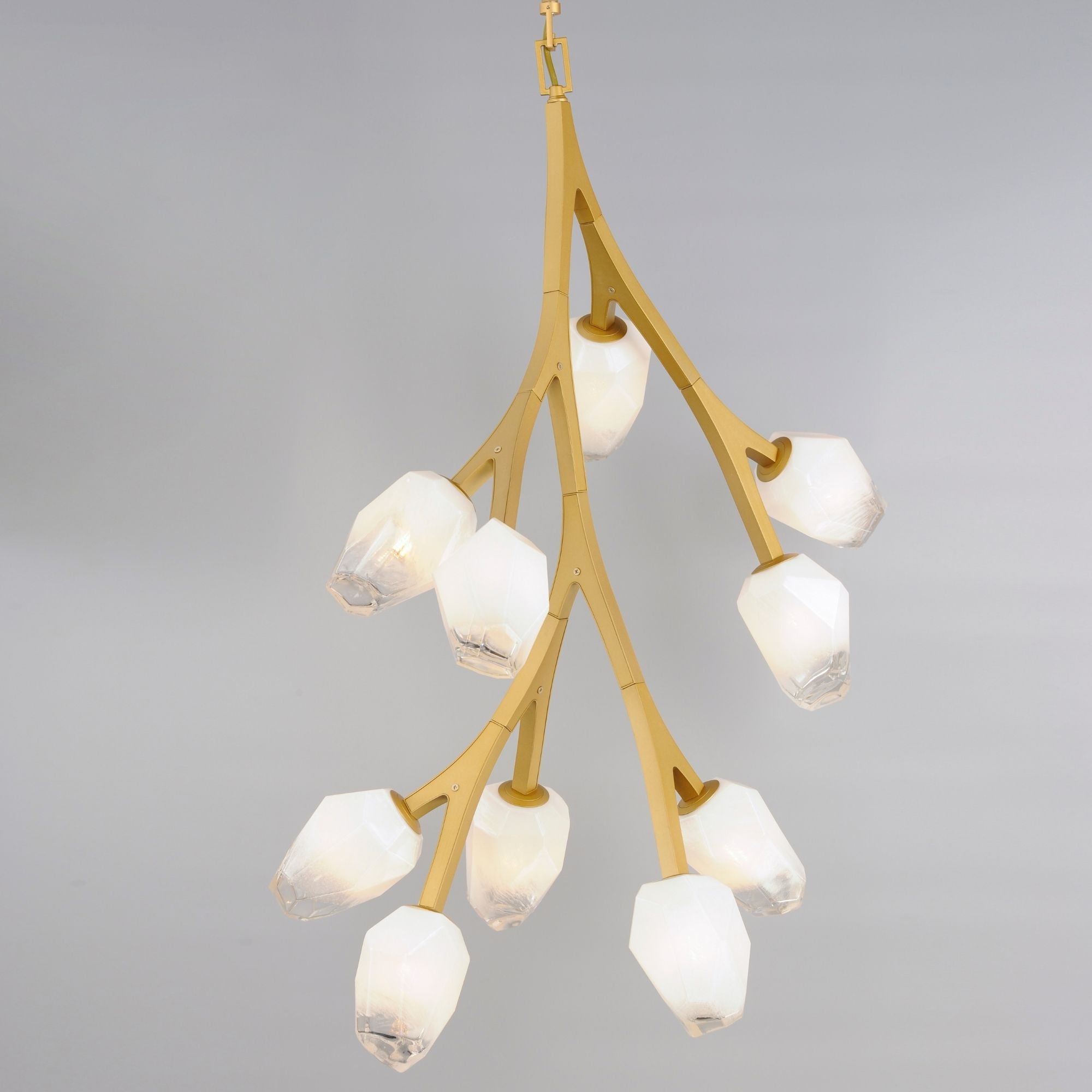 Blossom 25" 10-Light LED Pendant, Natural Aged Brass Finish