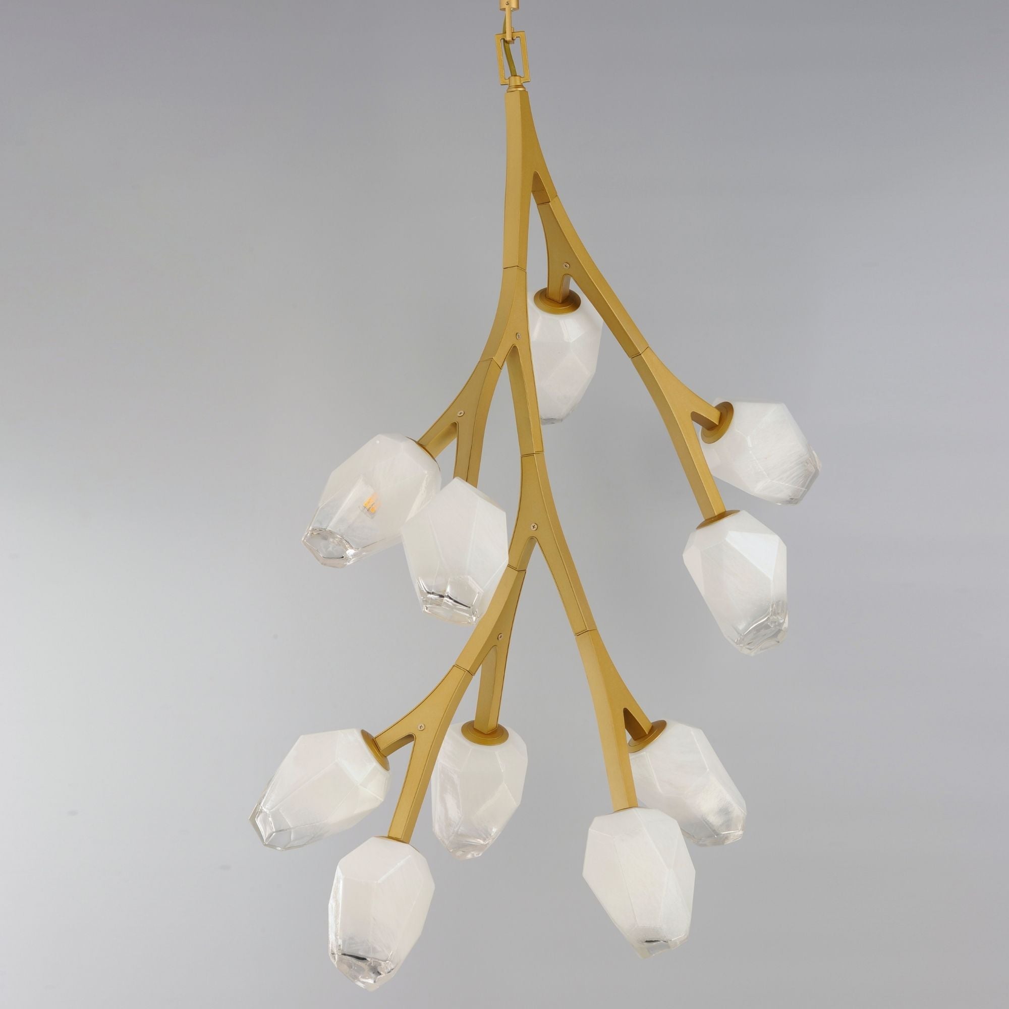 Blossom 25" 10-Light LED Pendant, Natural Aged Brass Finish