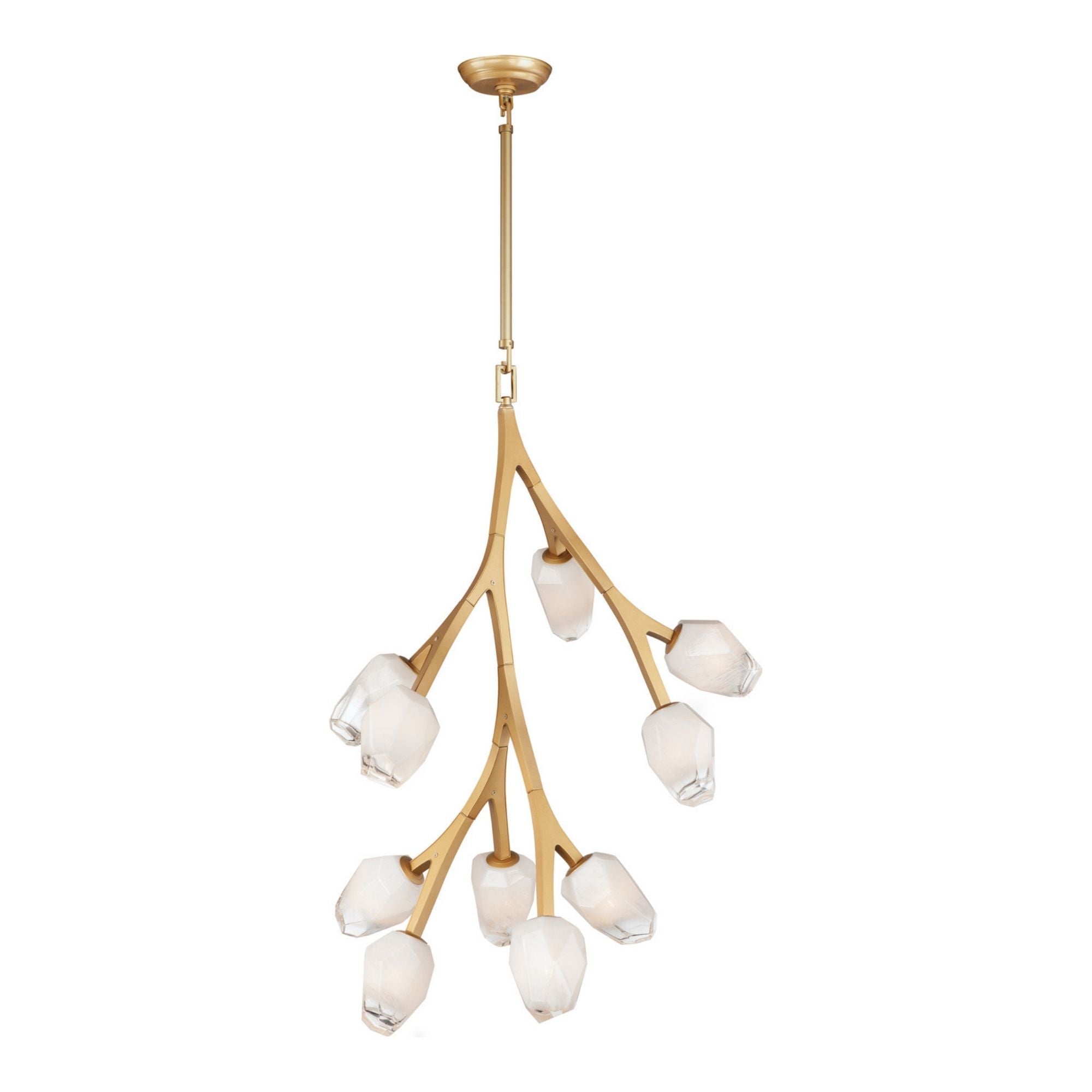 Blossom 25" 10-Light LED Pendant, Natural Aged Brass Finish