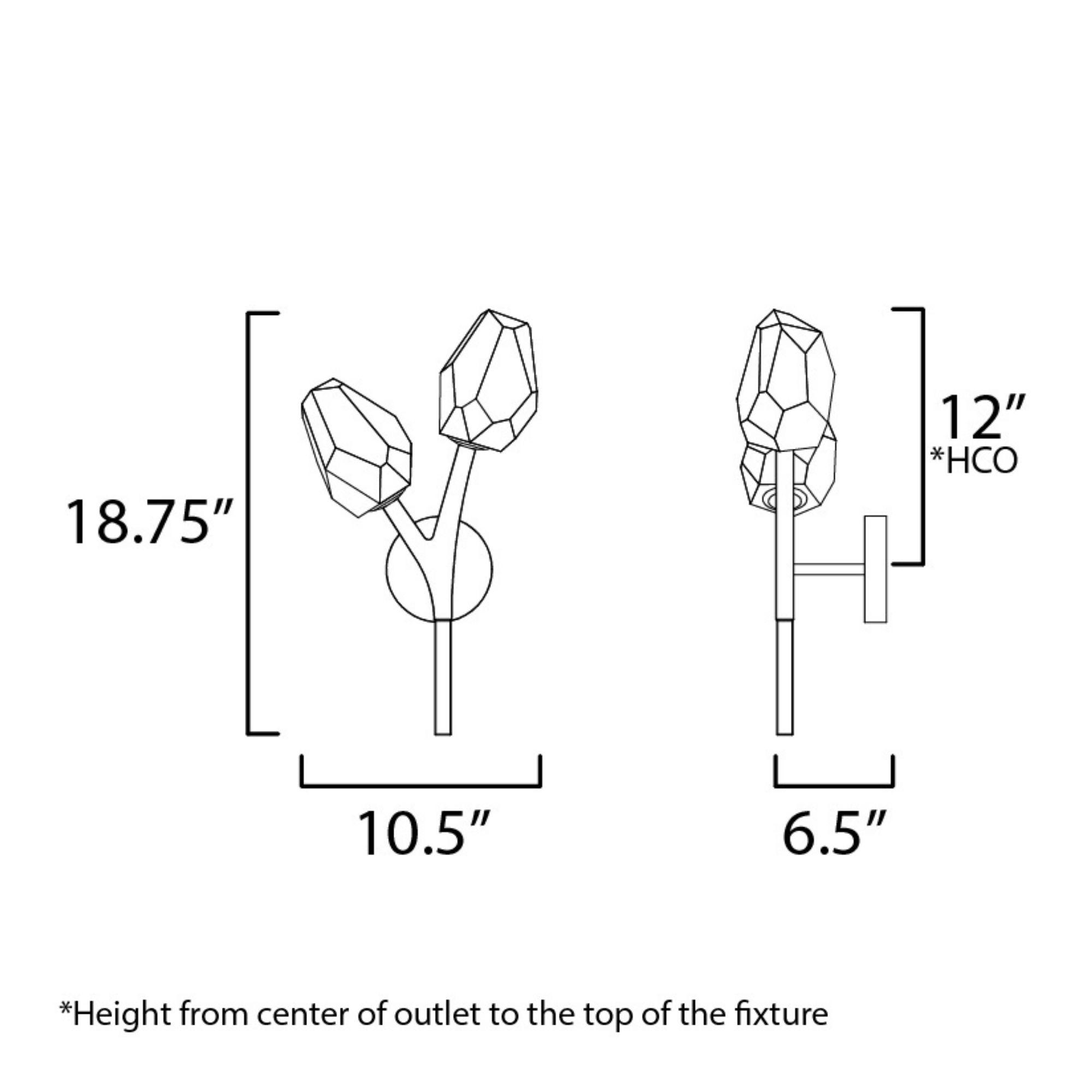 Blossom 19" 2-Light LED Wall Sconce, Natural Aged Brass Finish