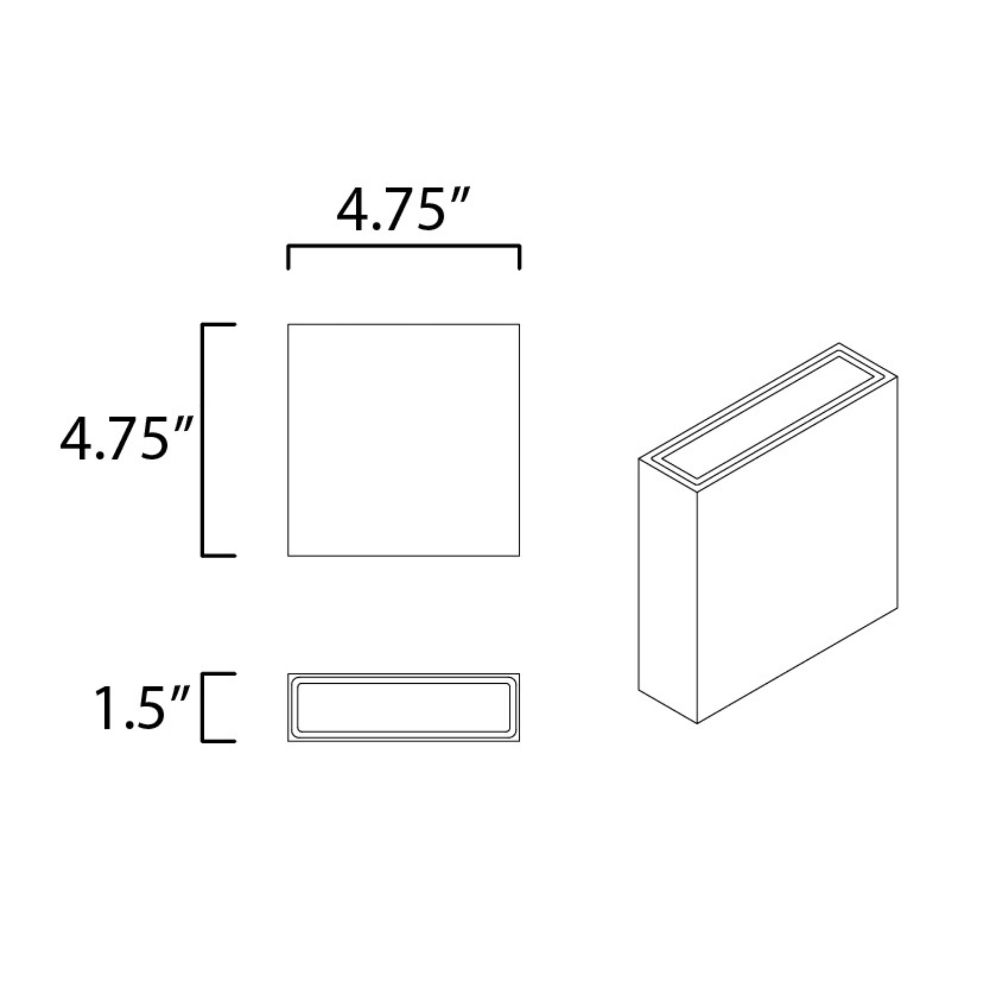 Brik 5" LED Outdoor Wall Sconce, 120V, Natural Aged Brass Finish
