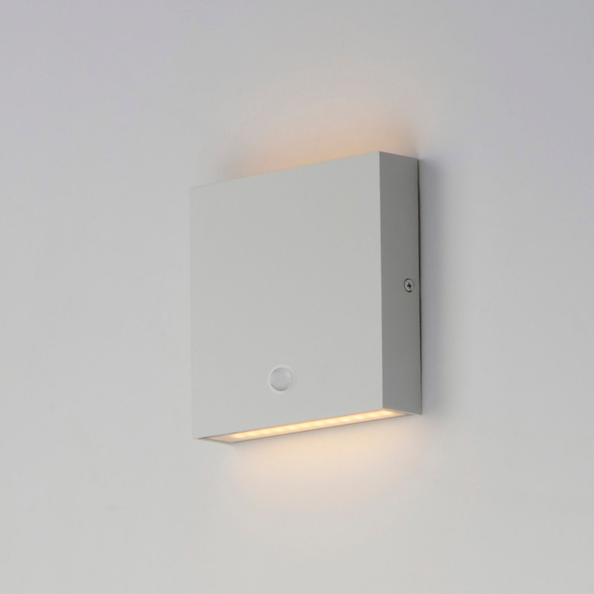 Brik 6" LED Outdoor Wall Sconce with Motion Sensor Photocell, 120-277V, White Finish