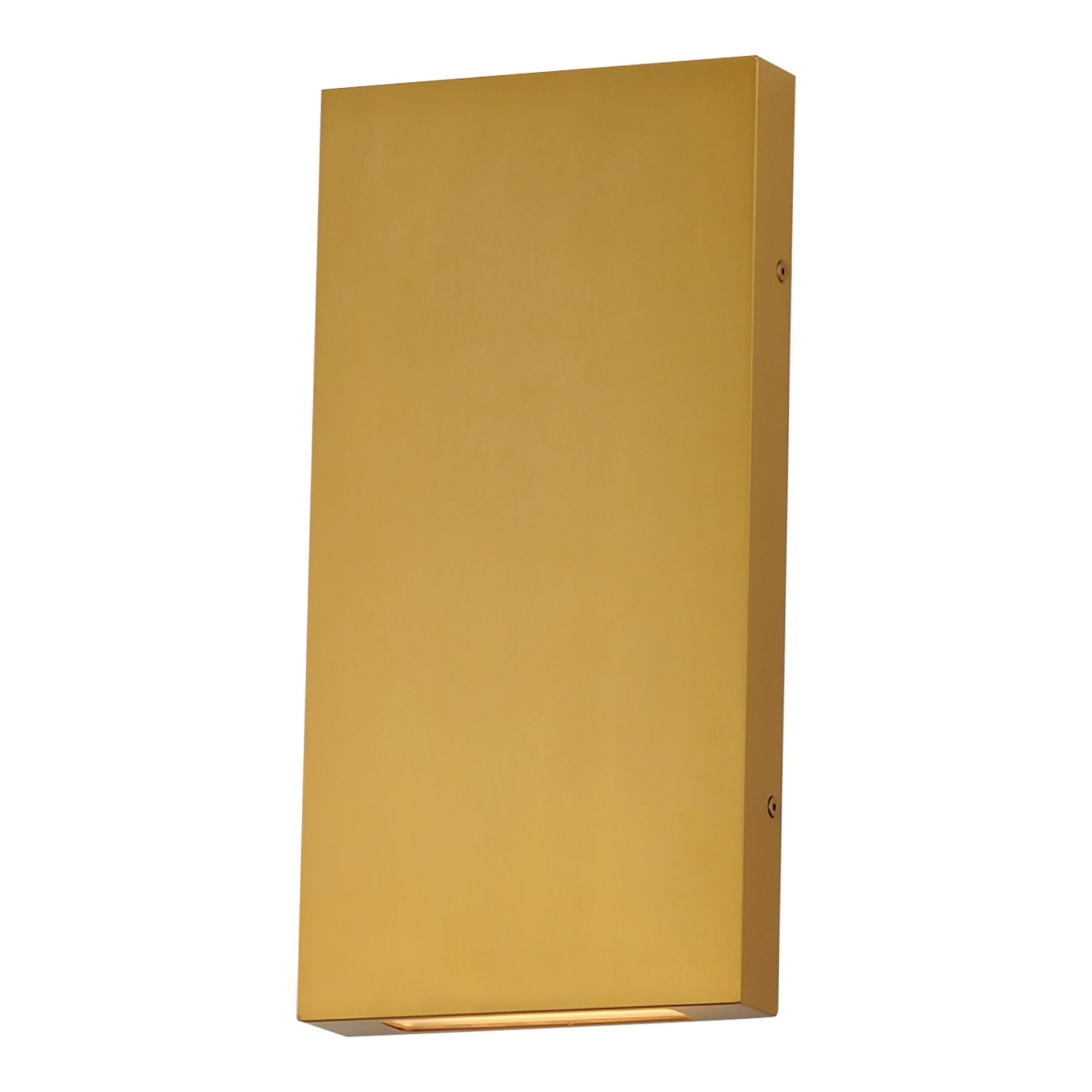Brik 14" LED Outdoor Wall Sconce, 120-277V, Natural Aged Brass Finish
