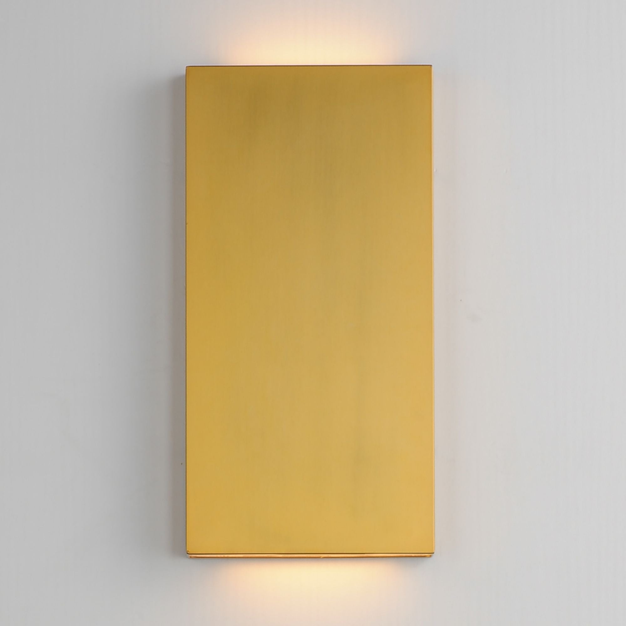 Brik 14" LED Outdoor Wall Sconce, 120-277V, Natural Aged Brass Finish