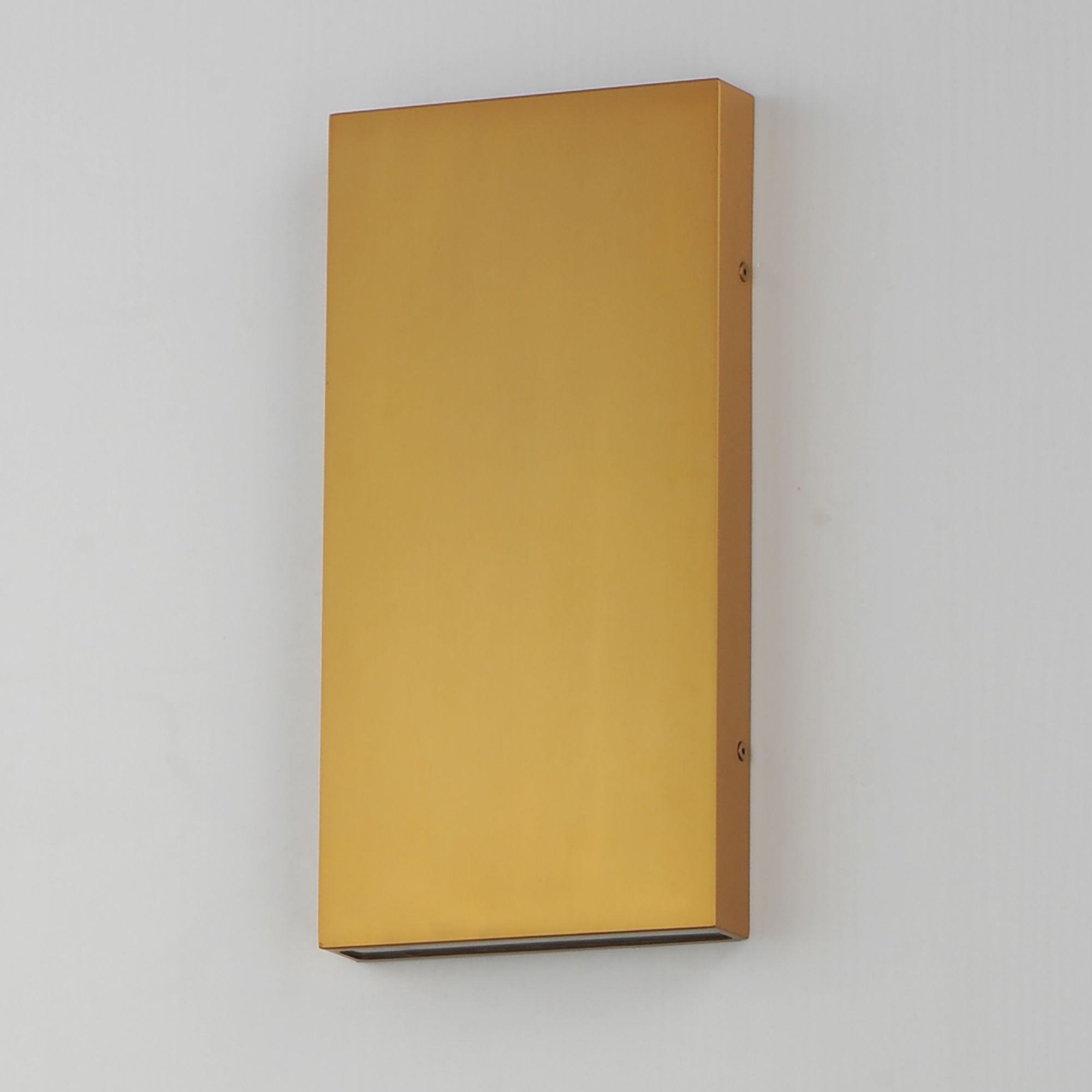 Brik 14" LED Outdoor Wall Sconce, 120-277V, Natural Aged Brass Finish