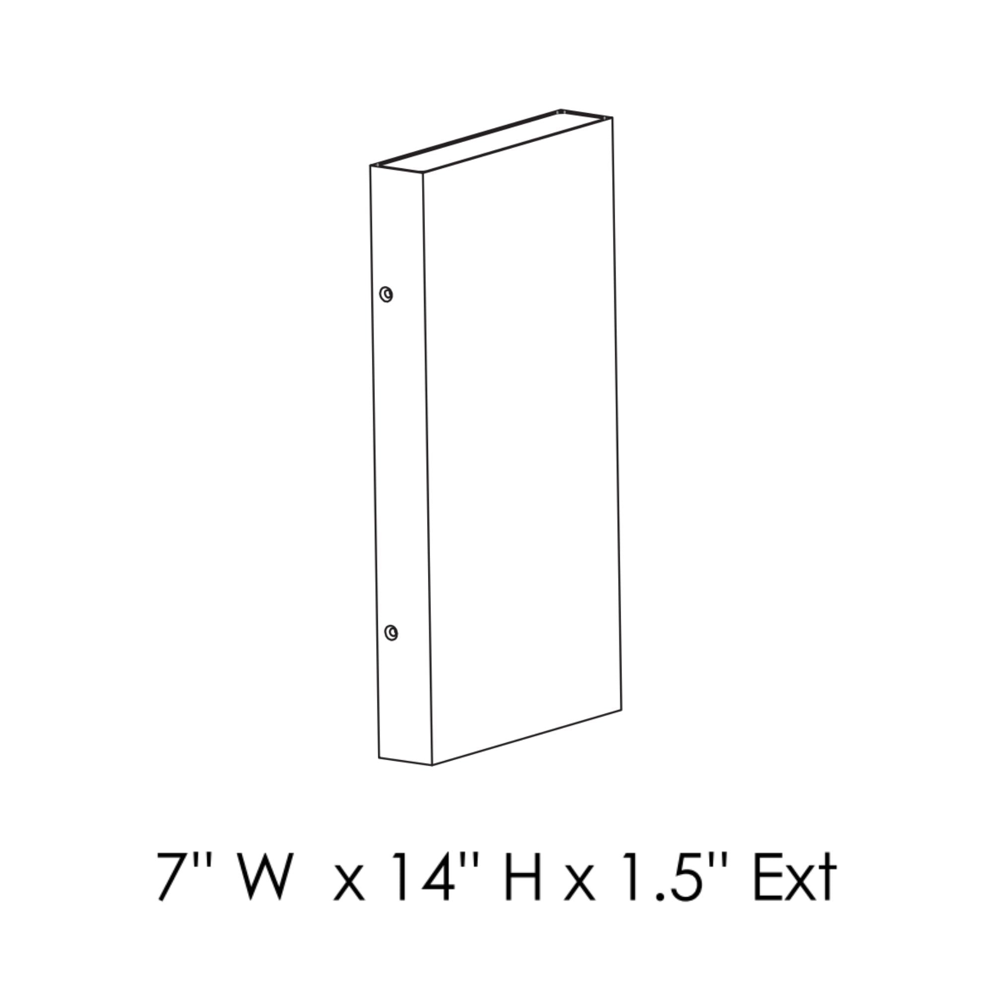 Brik 14" LED Outdoor Wall Sconce, 120-277V, Natural Aged Brass Finish