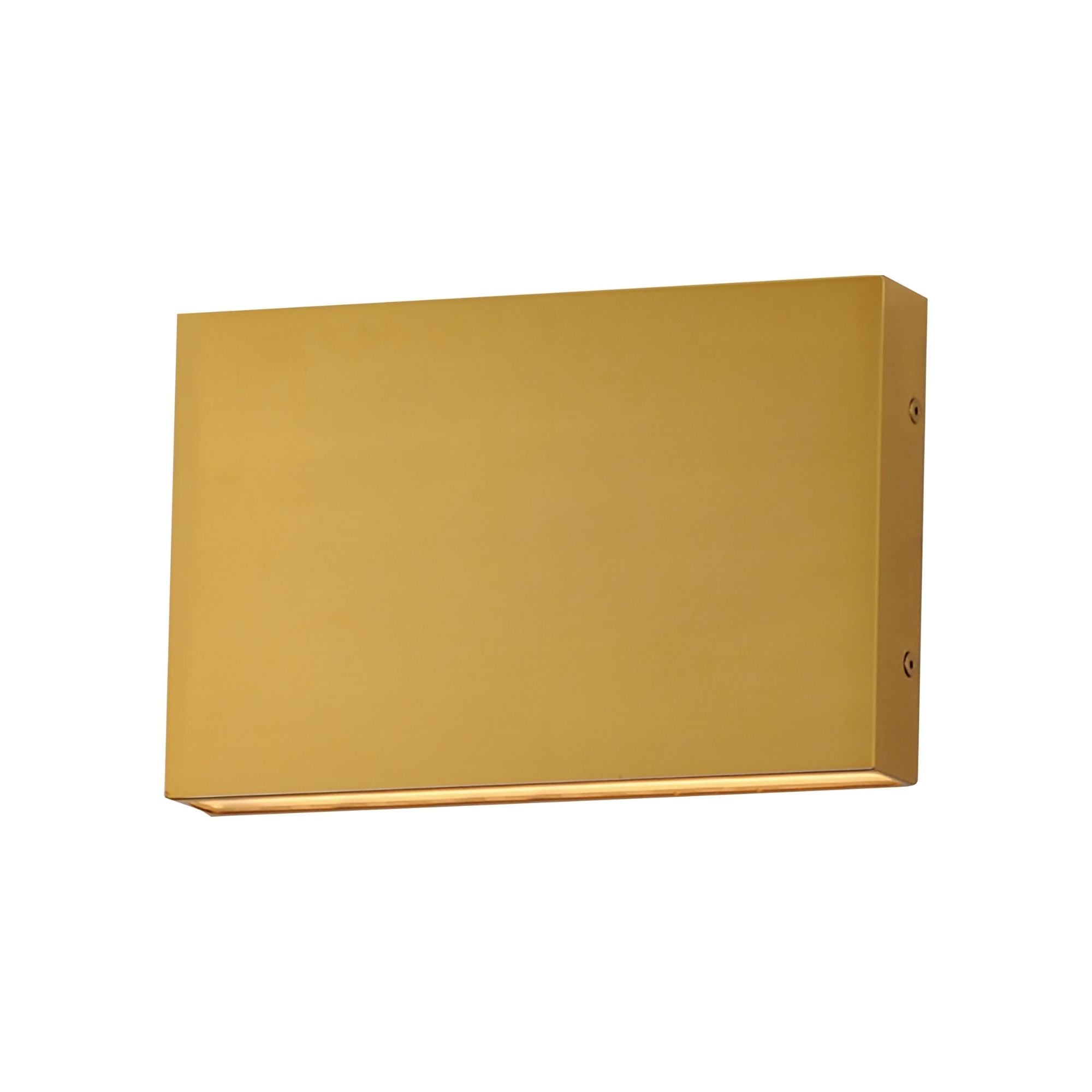 Brik 12" LED Outdoor Wall Sconce, 120-277V, Natural Aged Brass Finish