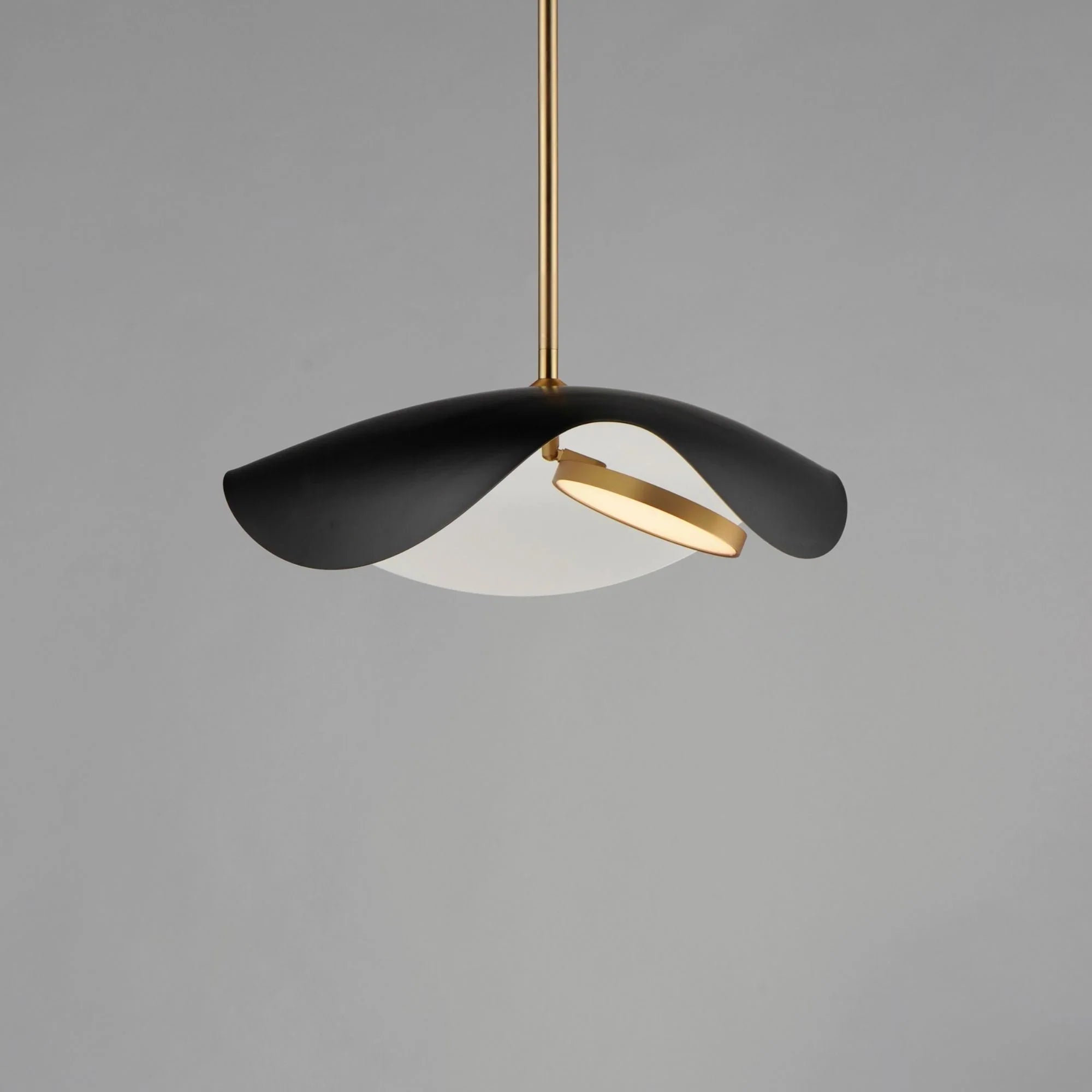 Carmen 16" LED Pendant, Black & Gold Finish