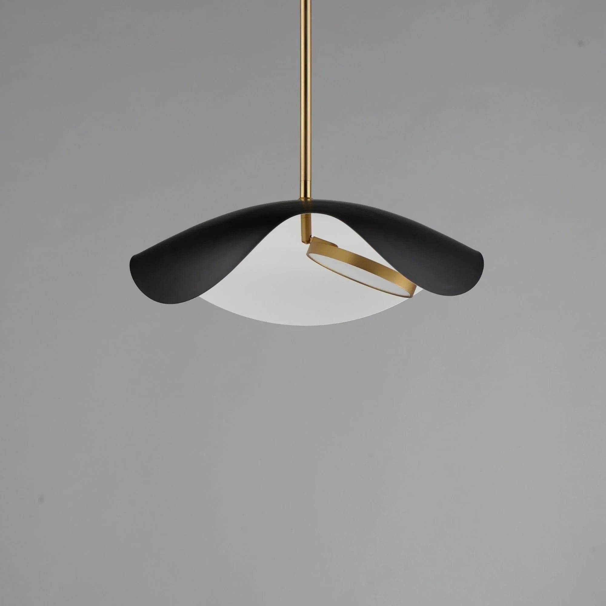 Carmen 16" LED Pendant, Black & Gold Finish