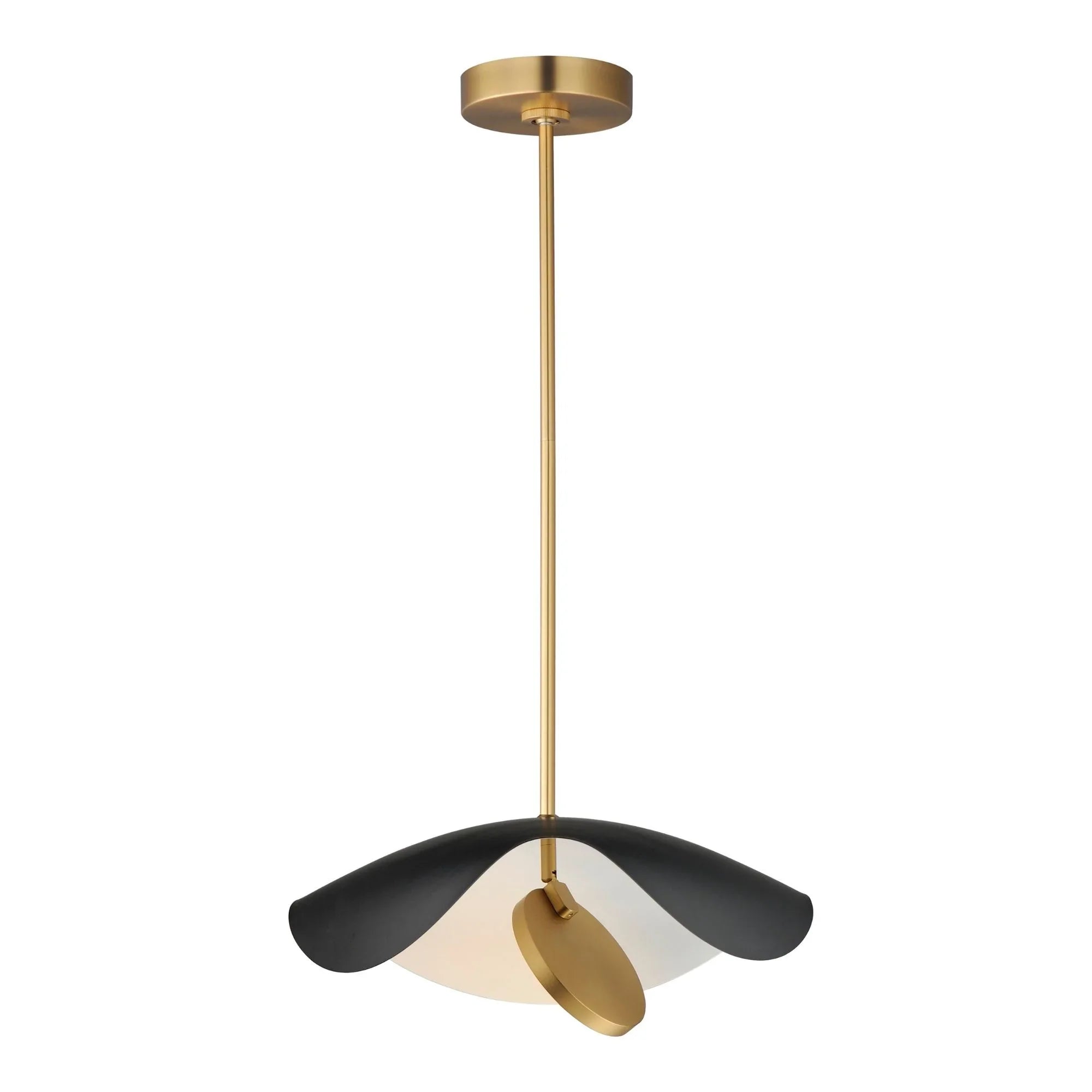 Carmen 16" LED Pendant, Black & Gold Finish