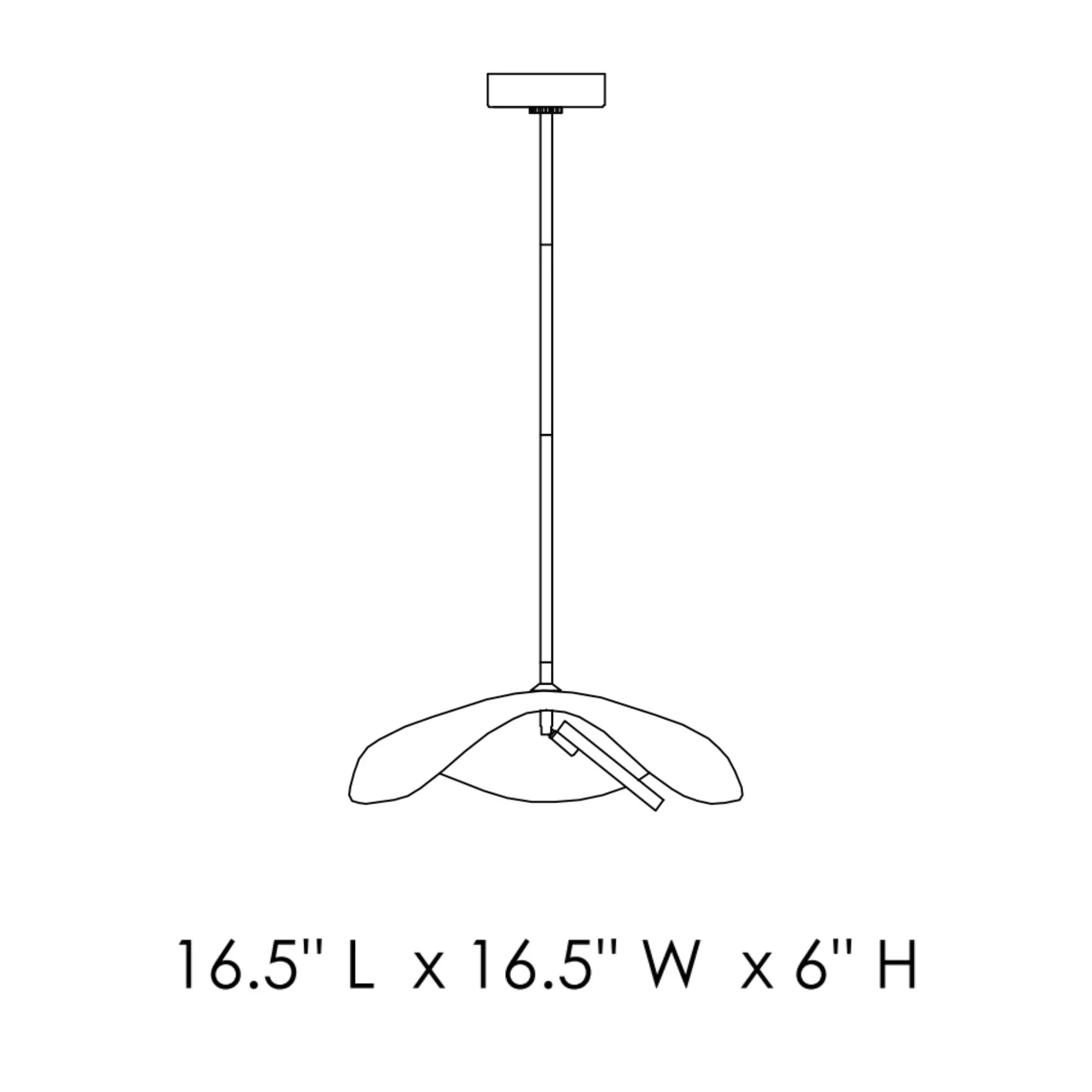 Carmen 16" LED Pendant, Black & Gold Finish